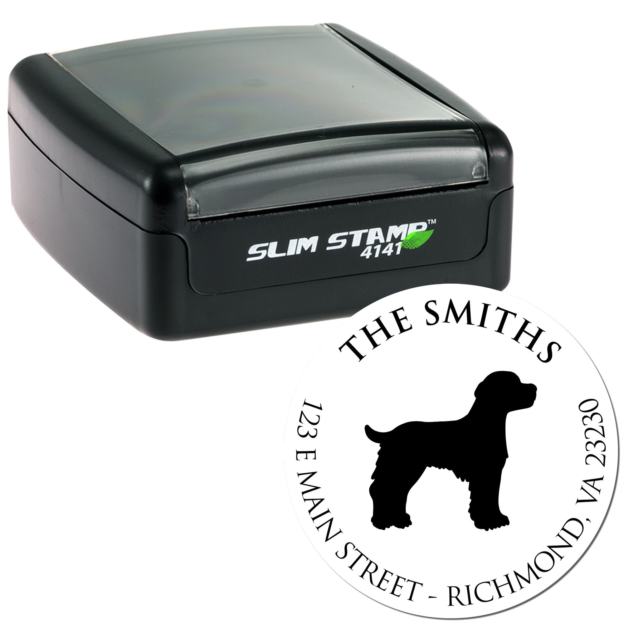 Slim Pre-Inked Brittany Spaniel Personalized Name and Address Stamp for Envelopes - Engineer Seal Stamps