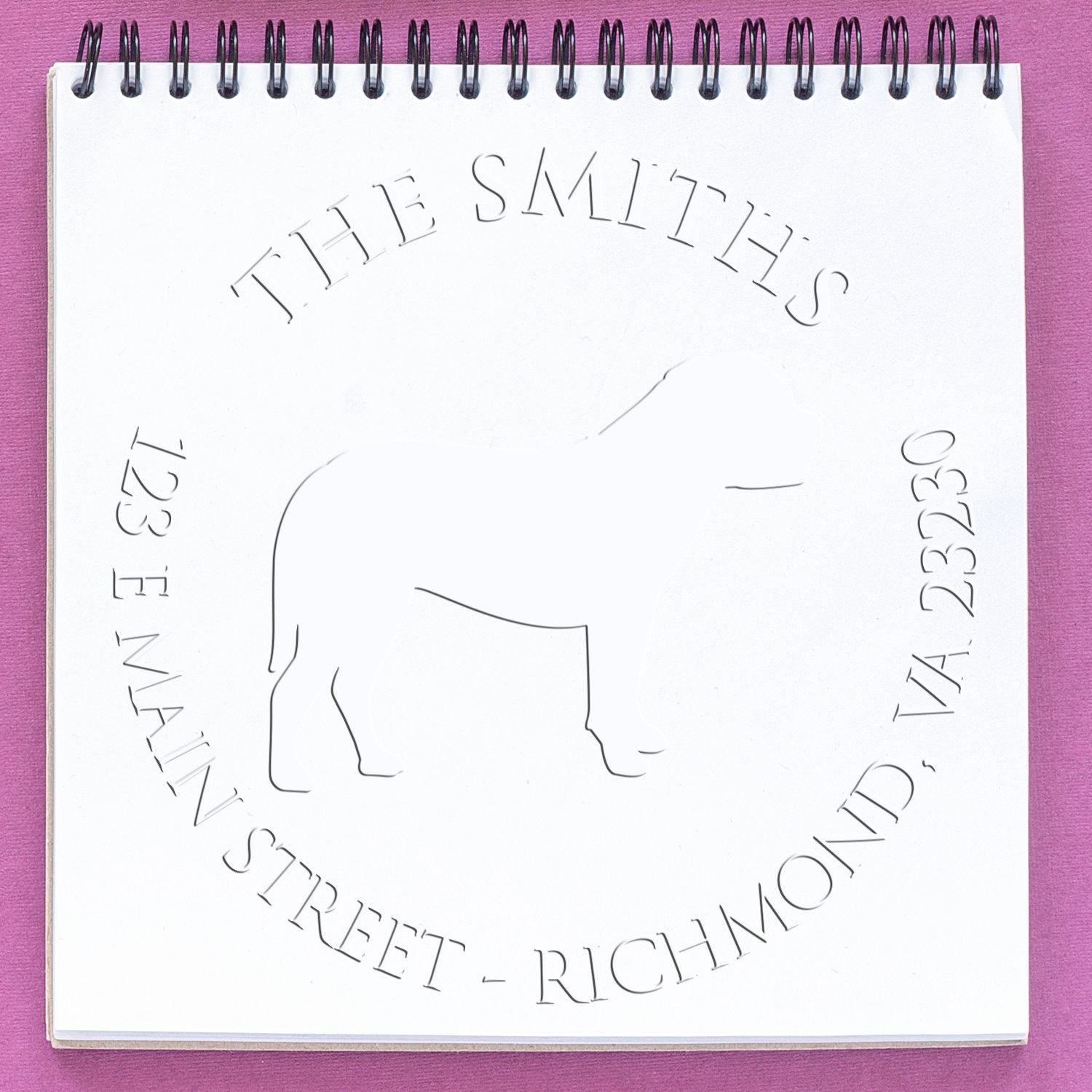 Personalizable New Address Embosser Seal with Bullmastiff Dog