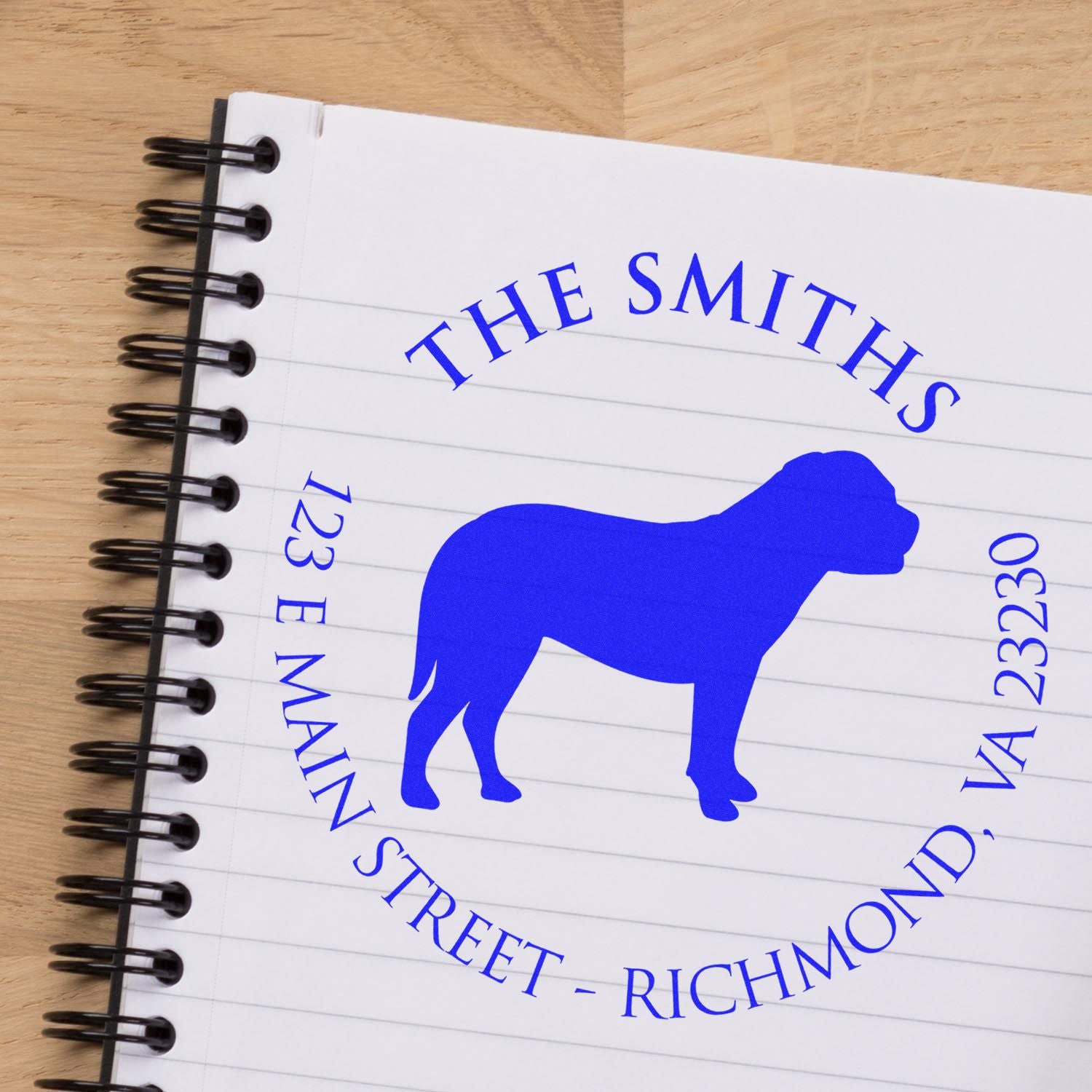 Slim Pre-Inked Bullmastiff Personalized Name and Address Stamper - Engineer Seal Stamps