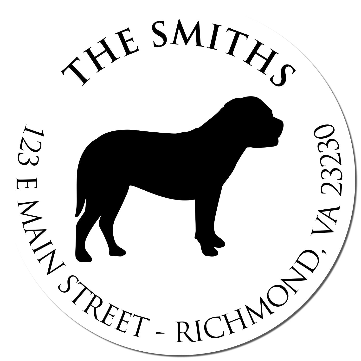 Self-Inking Bullmastiff Customized New Address Stamp for Envelopes - Engineer Seal Stamps