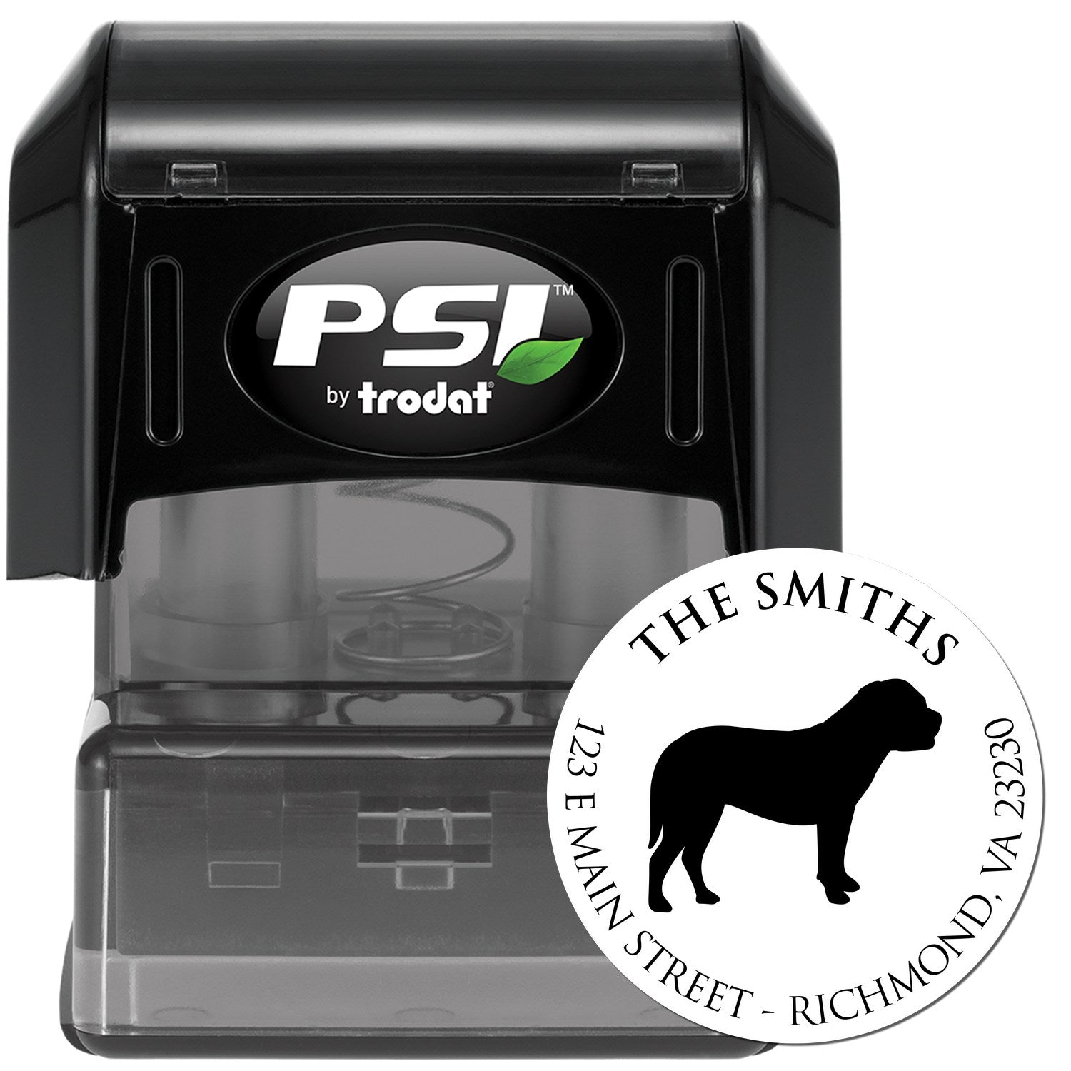 PSI Pre-Inked Bullmastiff Made-to-Order Easy-To-Use Address Stamper - Engineer Seal Stamps