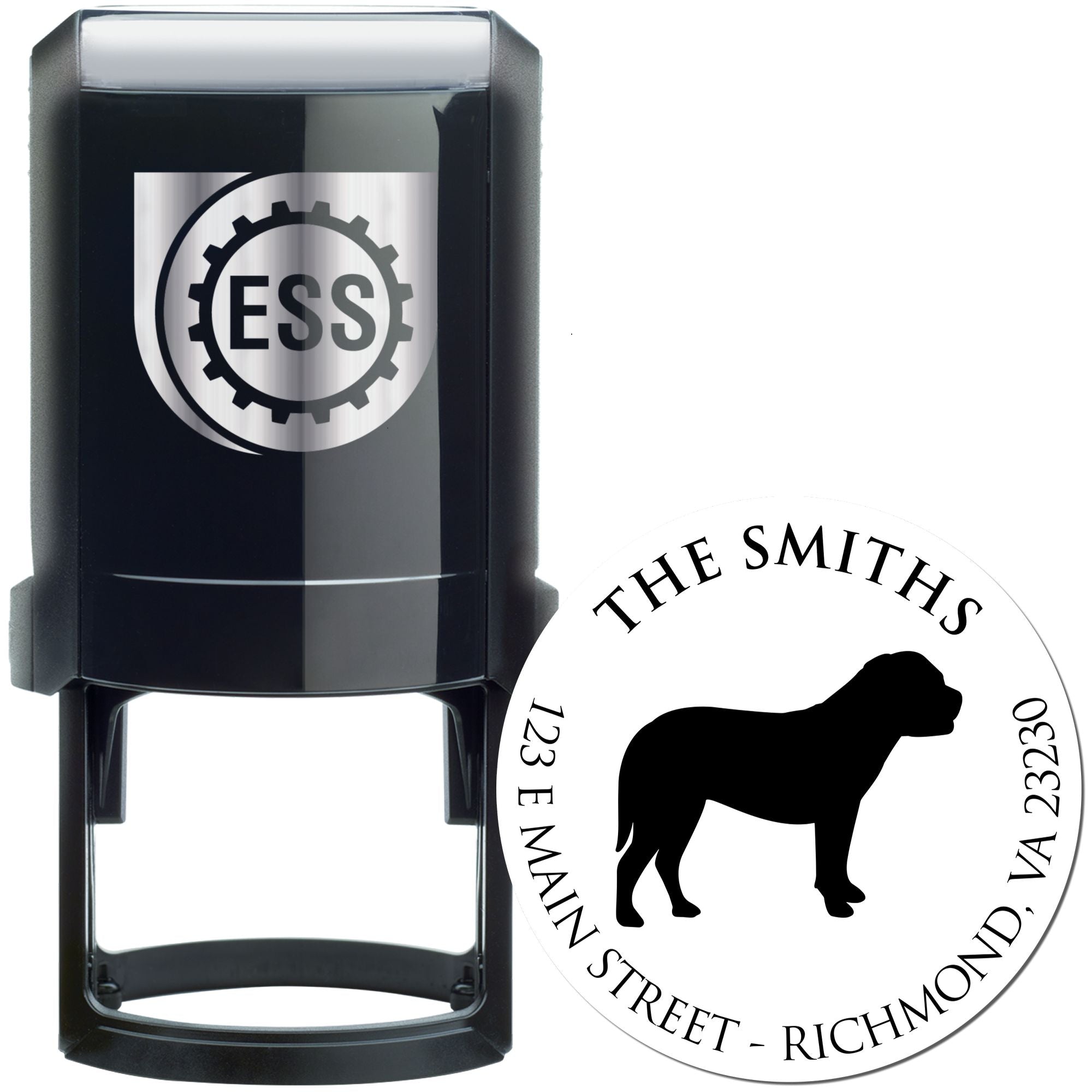 Self-Inking Bullmastiff Customized New Address Stamp for Envelopes - Engineer Seal Stamps