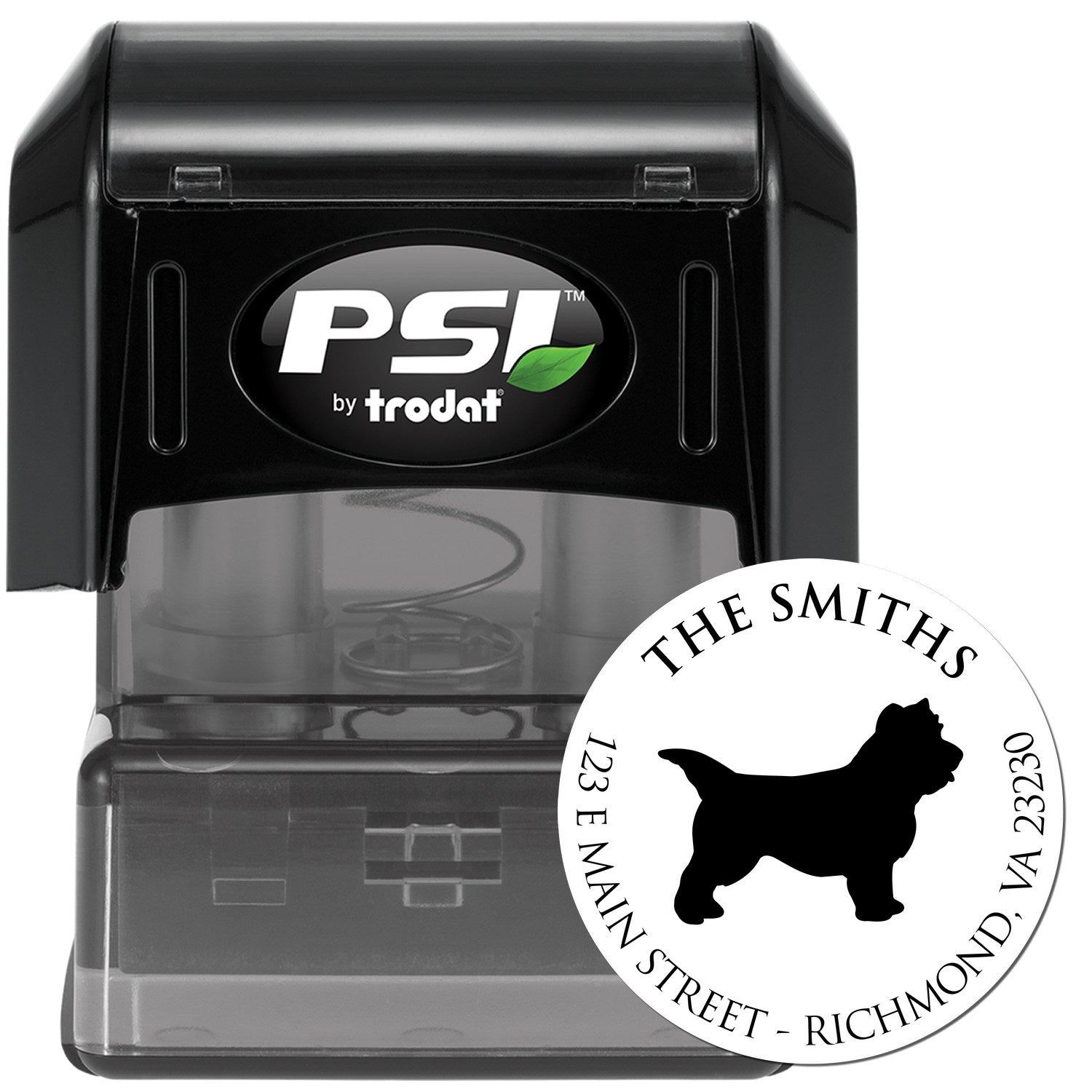 PSI Pre-Inked Cairn Terrier Made-to-Order High-Quality Address Rubber Stamp - Engineer Seal Stamps