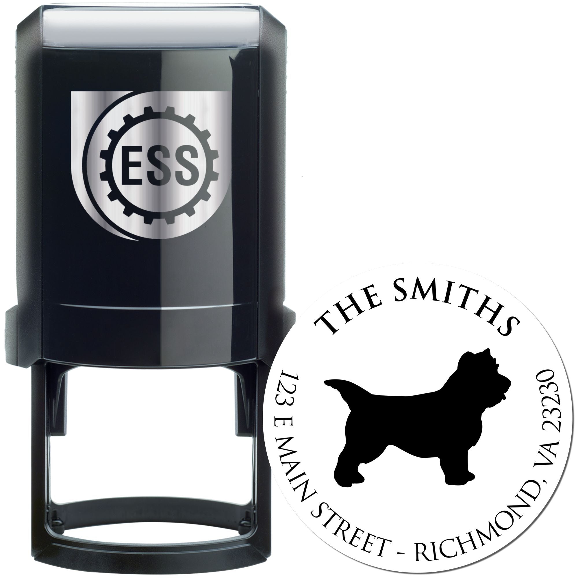 Self-Inking Cairn Terrier Customized New Address Stamp for Envelopes - Engineer Seal Stamps