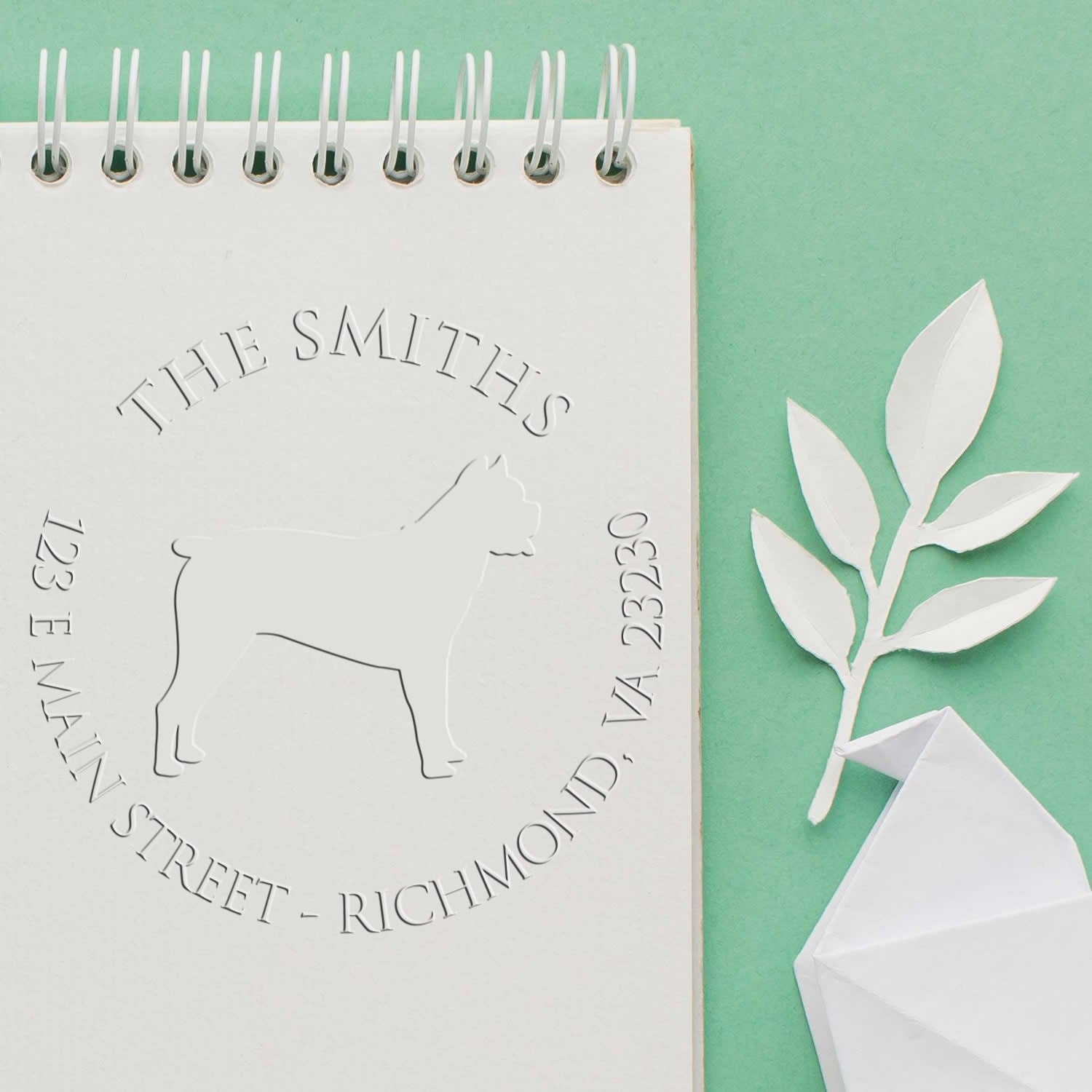 Personalizable New Address Seal with Cane Corso Dog