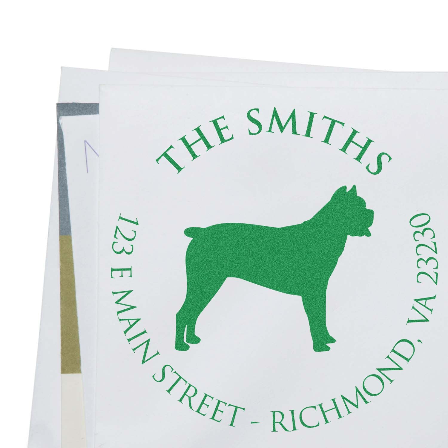 Slim Pre-Inked Cane Corso Personalized New Address Rubber Stamp - Engineer Seal Stamps