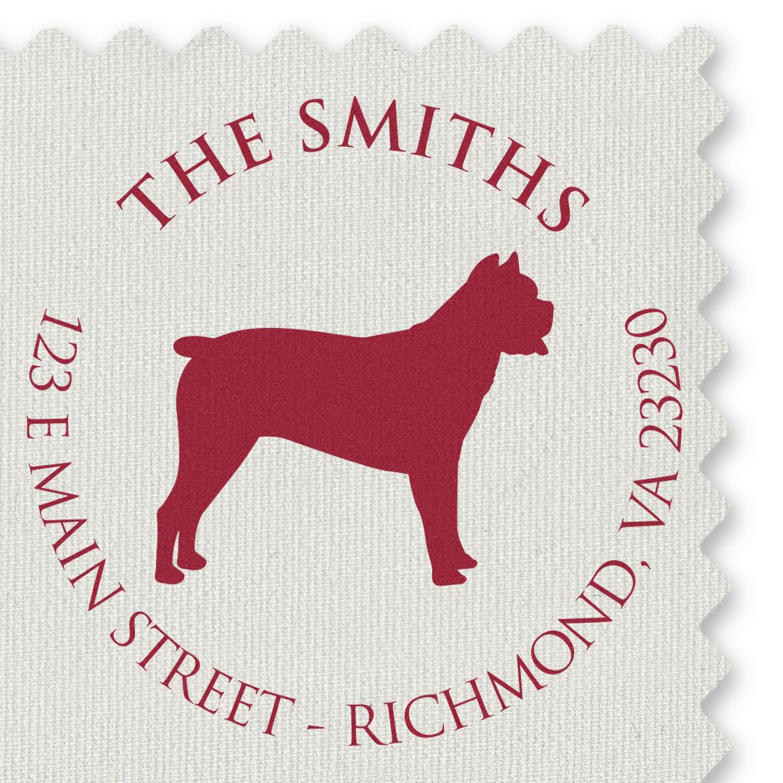 Wood Handle Cane Corso Custom Made Mail Label Stamper - Engineer Seal Stamps