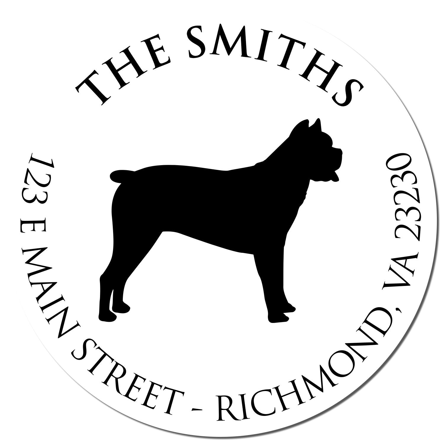 Slim Pre-Inked Cane Corso Personalized New Address Rubber Stamp - Engineer Seal Stamps
