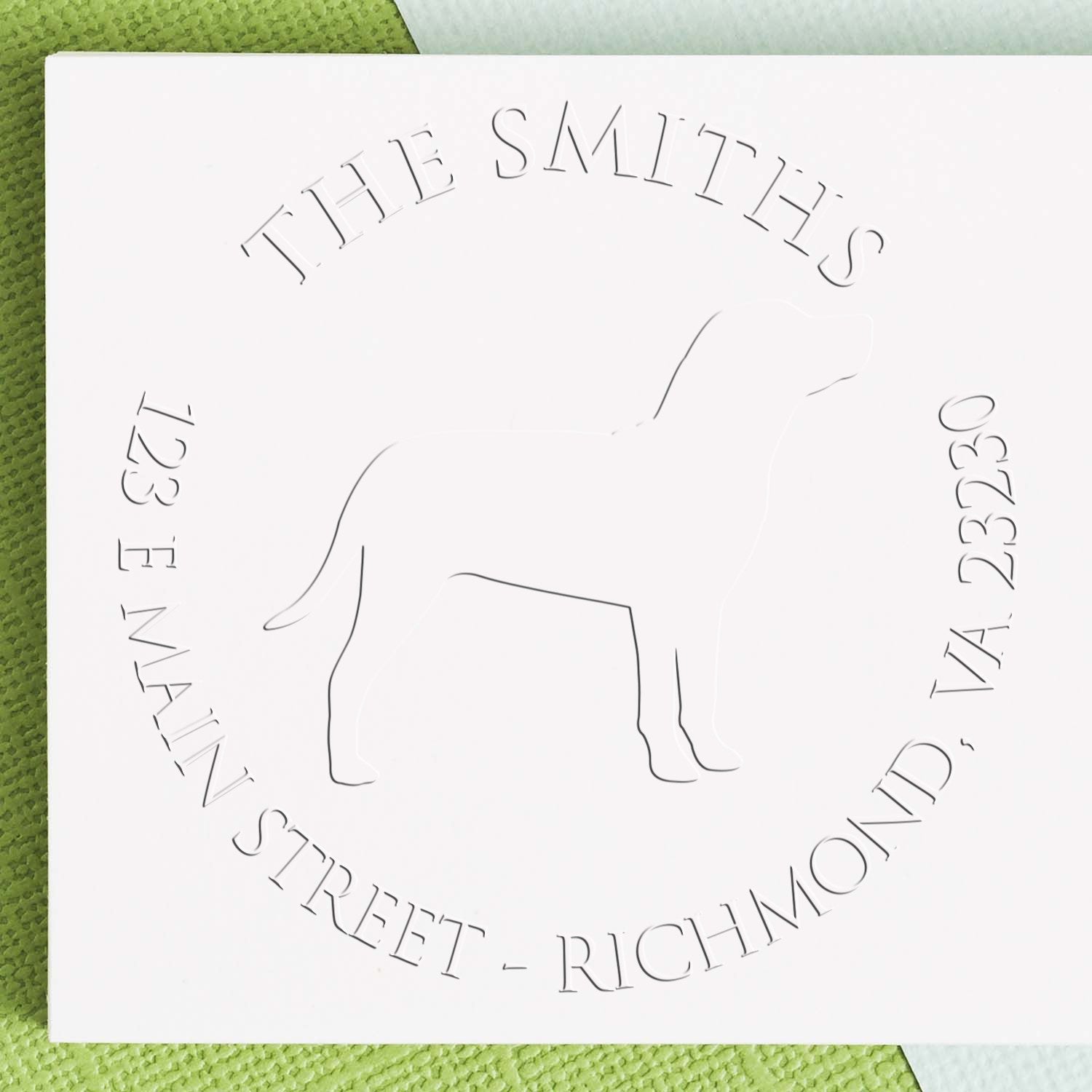 Personalizable New Address Embossing Stamp with Catahoula Dog
