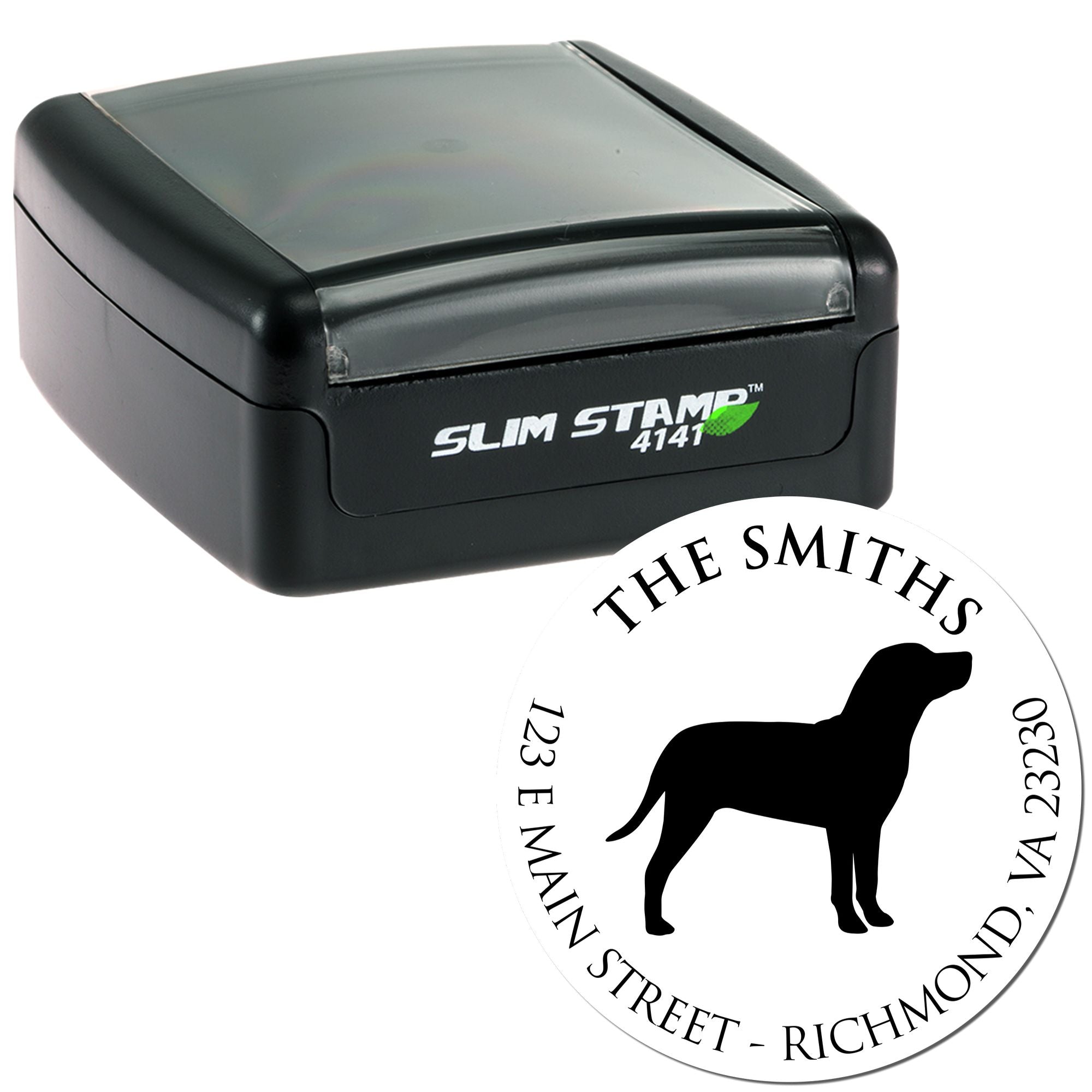 Slim Pre-Inked Catahoula Personalized New Address Rubber Stamp - Engineer Seal Stamps