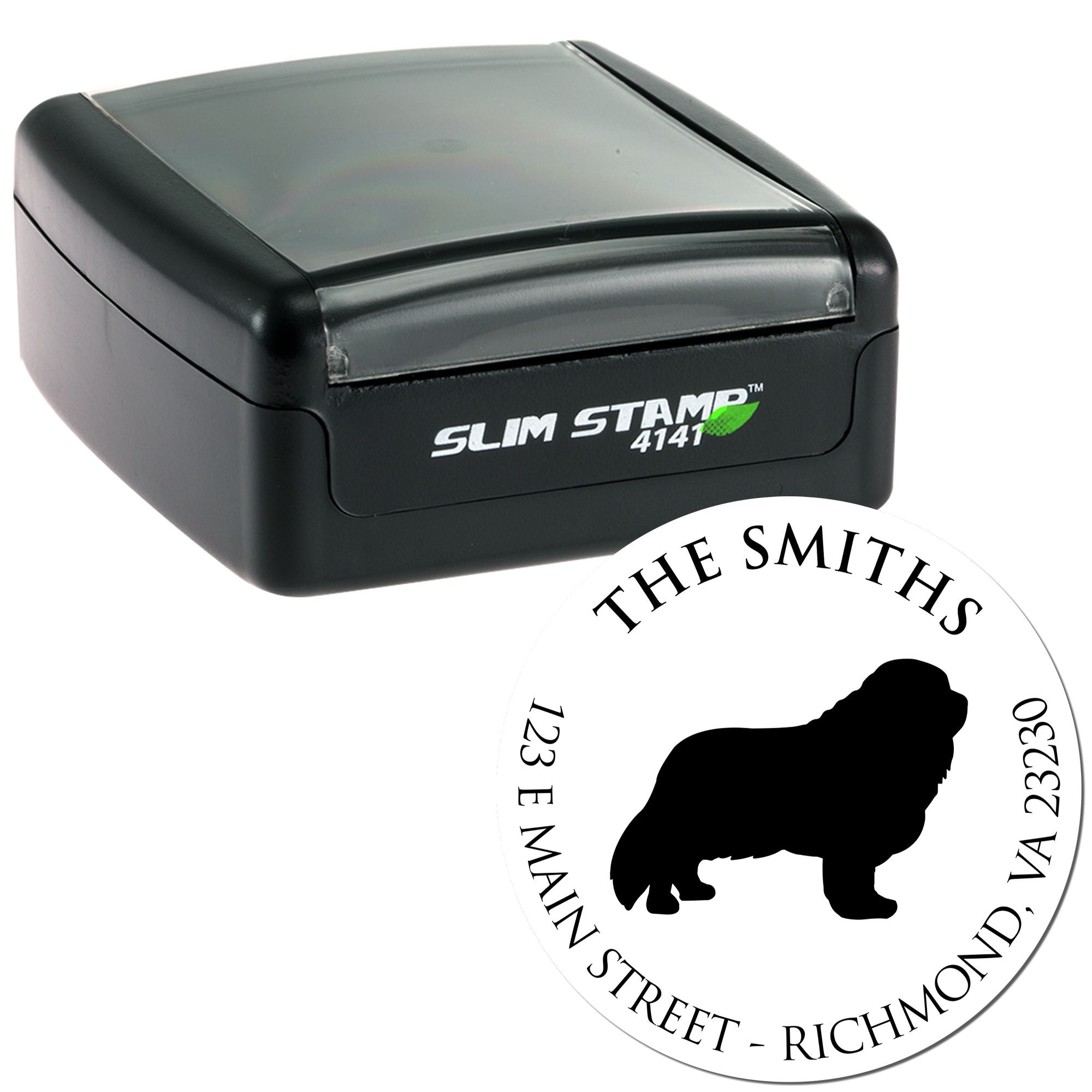 Slim Pre-Inked Cavalier King Charles Personalized New Address Stamp - Engineer Seal Stamps