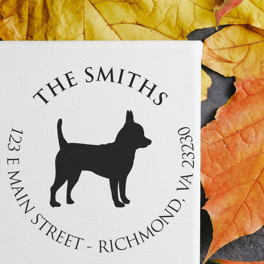 Self-Inking Chihuahua Customized New Home Address Stamp - Engineer Seal Stamps