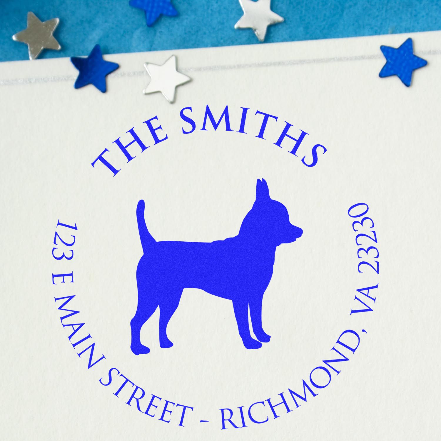 Self-Inking Chihuahua Customized New Home Address Stamp - Engineer Seal Stamps