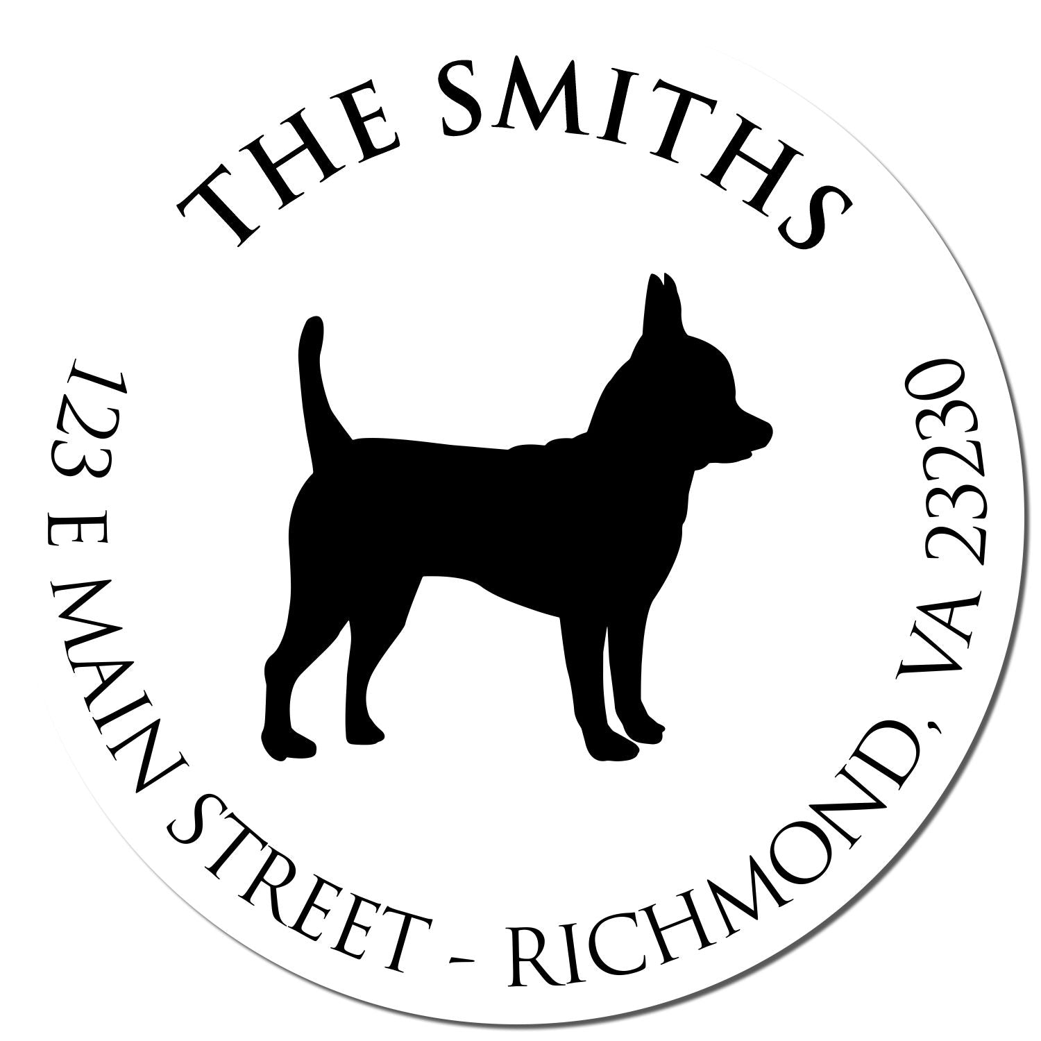 PSI Pre-Inked Chihuahua Made-to-Order Home Address Rubber Stamp - Engineer Seal Stamps