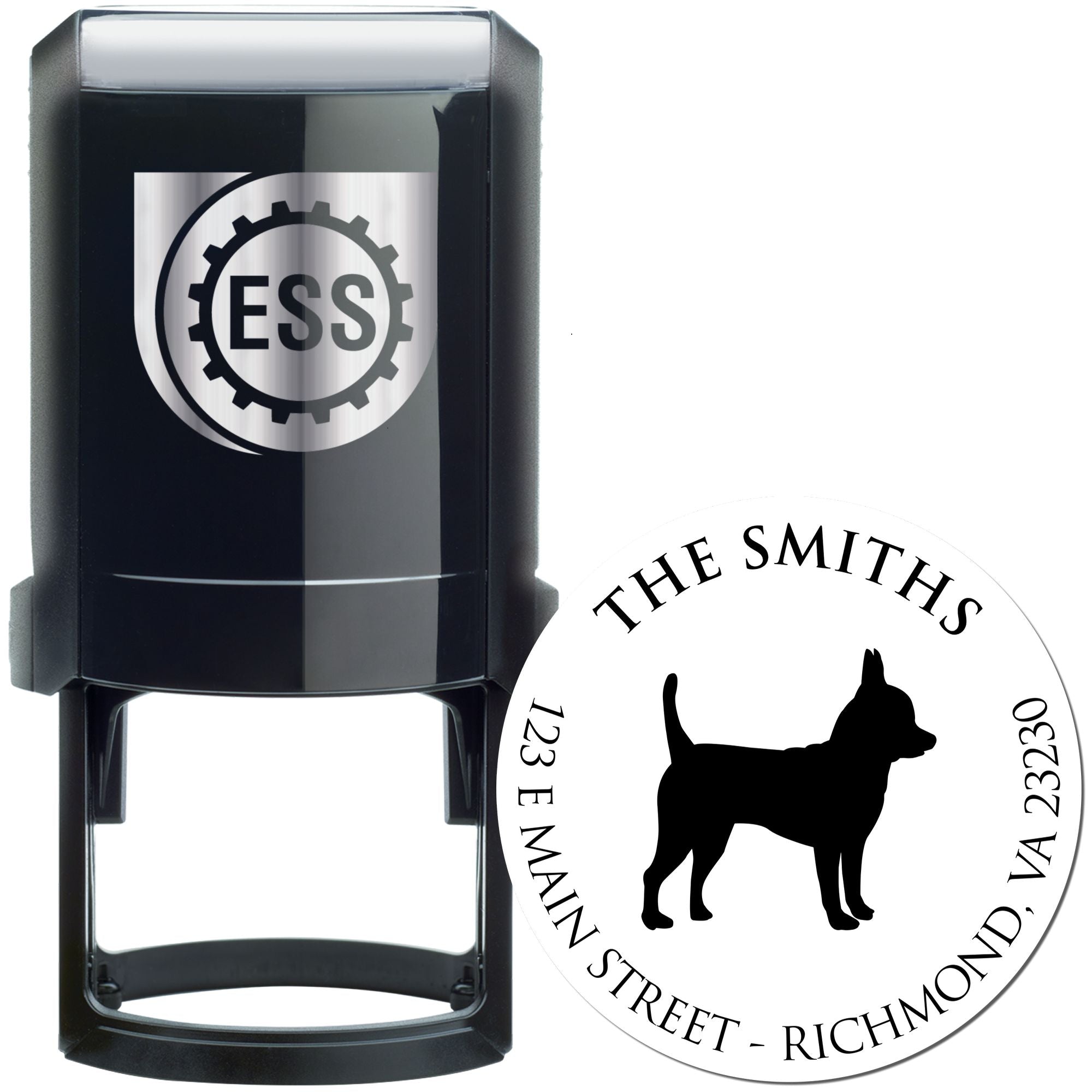 Self-Inking Chihuahua Customized New Home Address Stamp - Engineer Seal Stamps