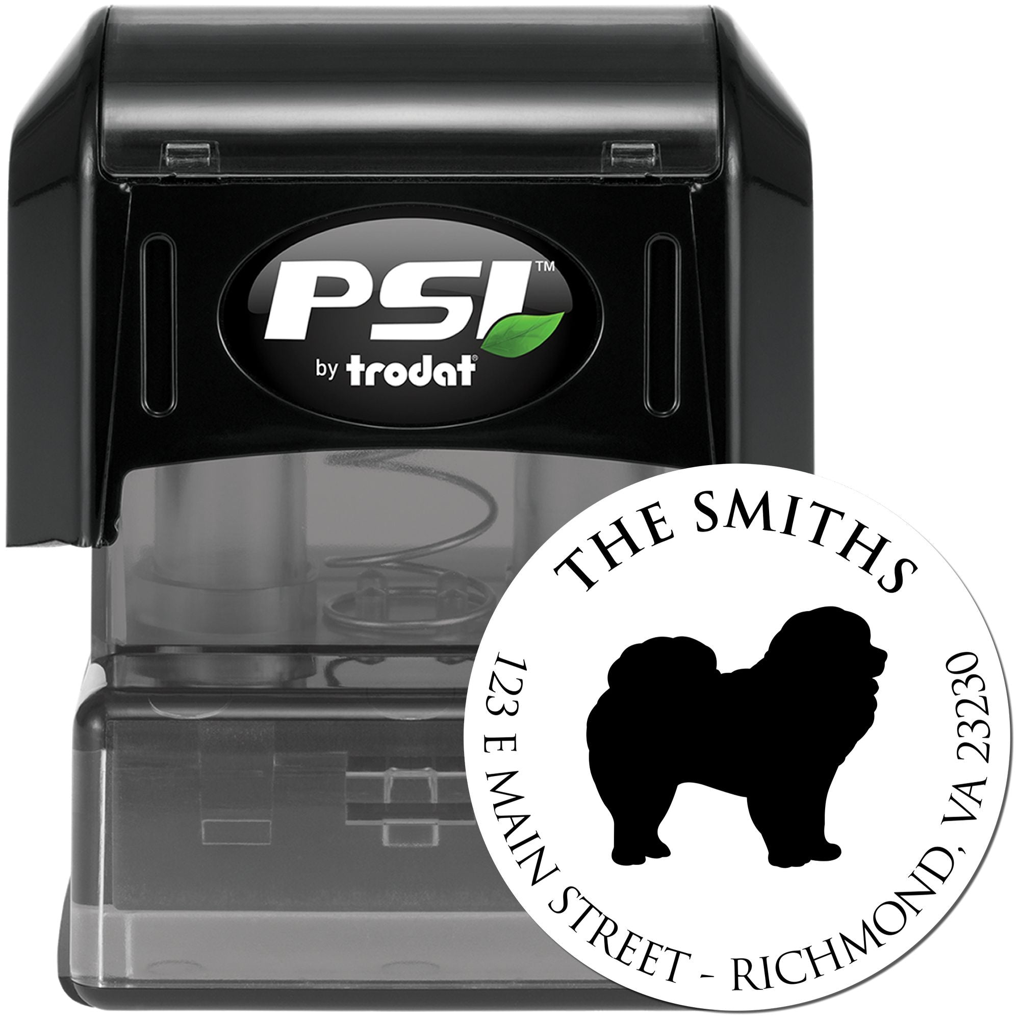 PSI Pre-Inked Chow Made-to-Order Home Address Rubber Stamp - Engineer Seal Stamps