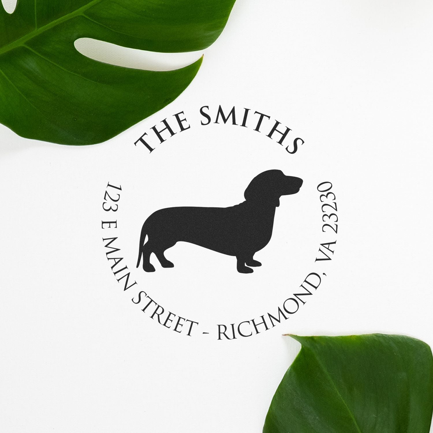 PSI Pre-Inked Dachshund Made-to-Order Home Address Rubber Stamp - Engineer Seal Stamps