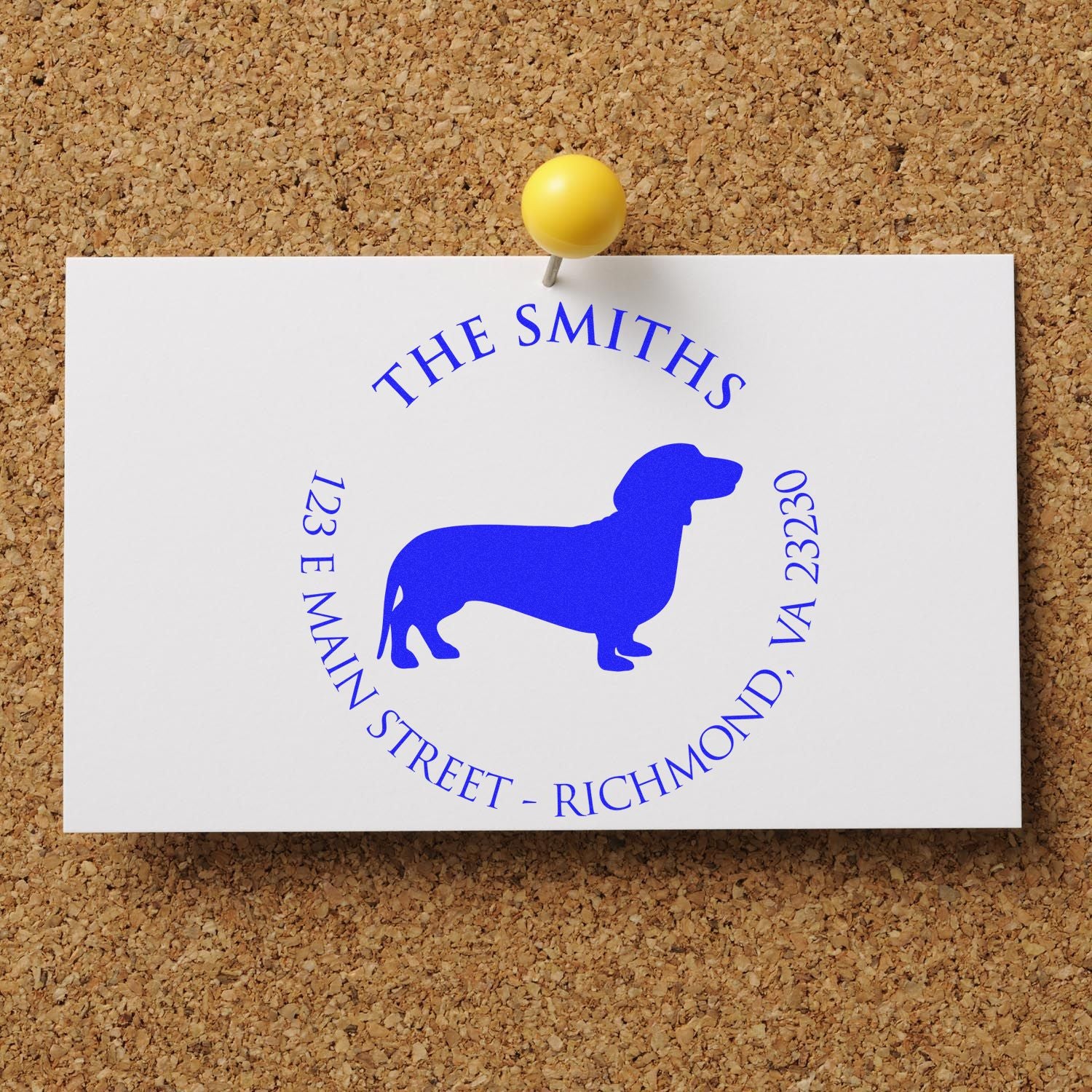 Slim Pre-Inked Dachshund Personalized New Address Stamp for Envelopes