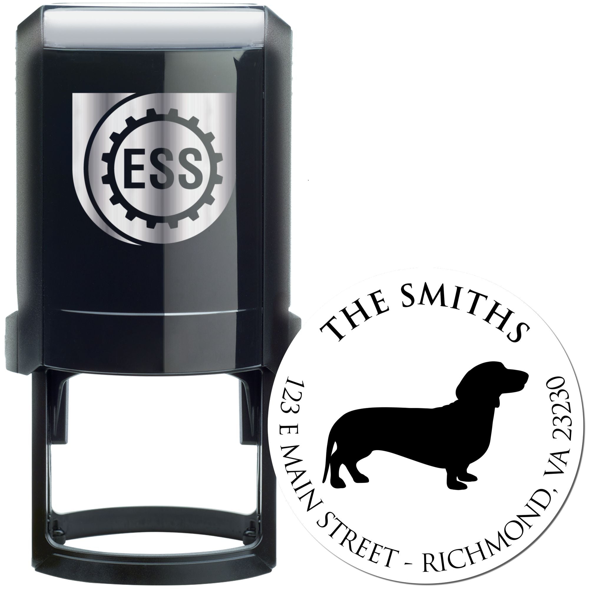 Self-Inking Dachshund Customized New Home Address Stamper - Engineer Seal Stamps