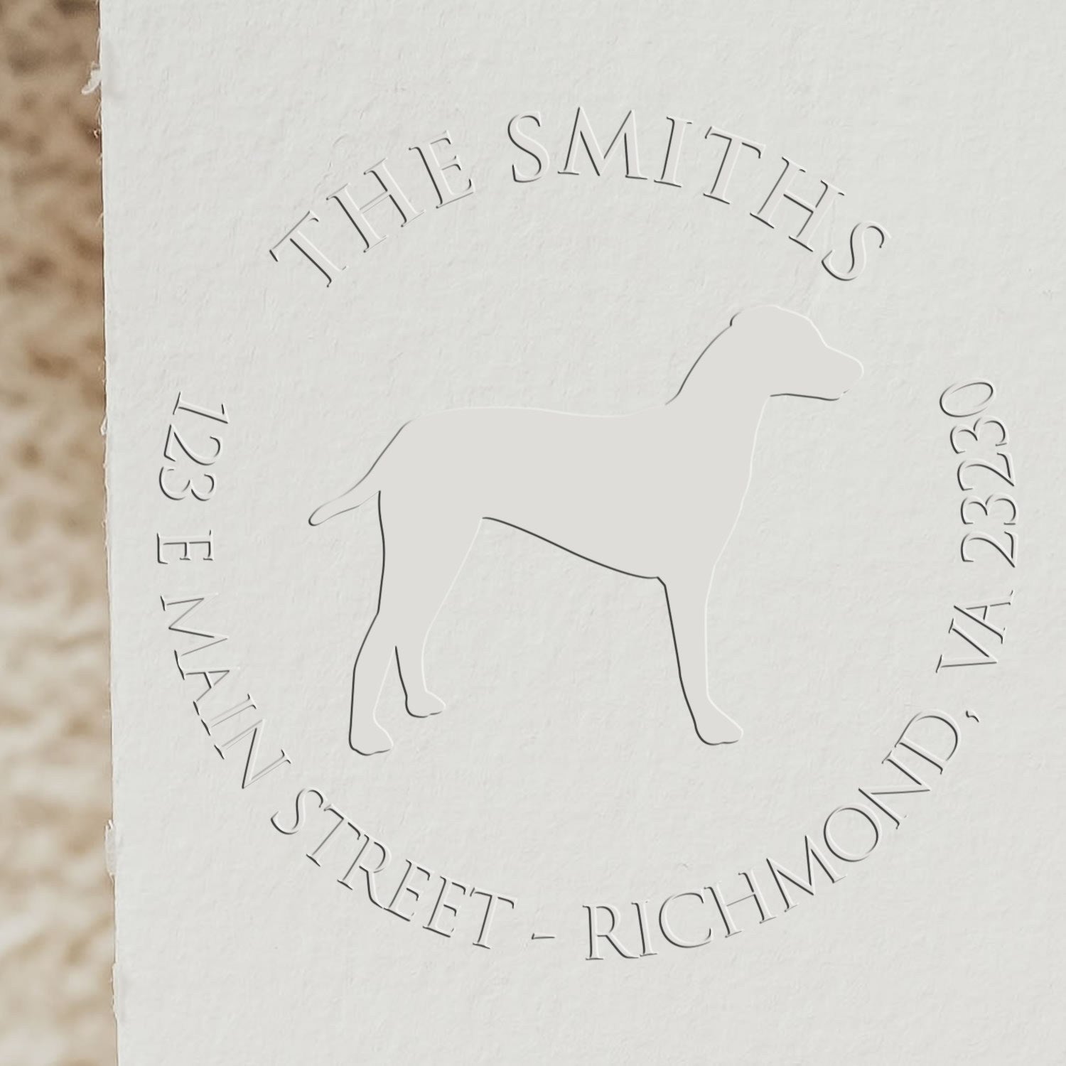 Dalmatian Dog Silhouette Customized New Address Embossed Stamp - Engineer Seal Stamps