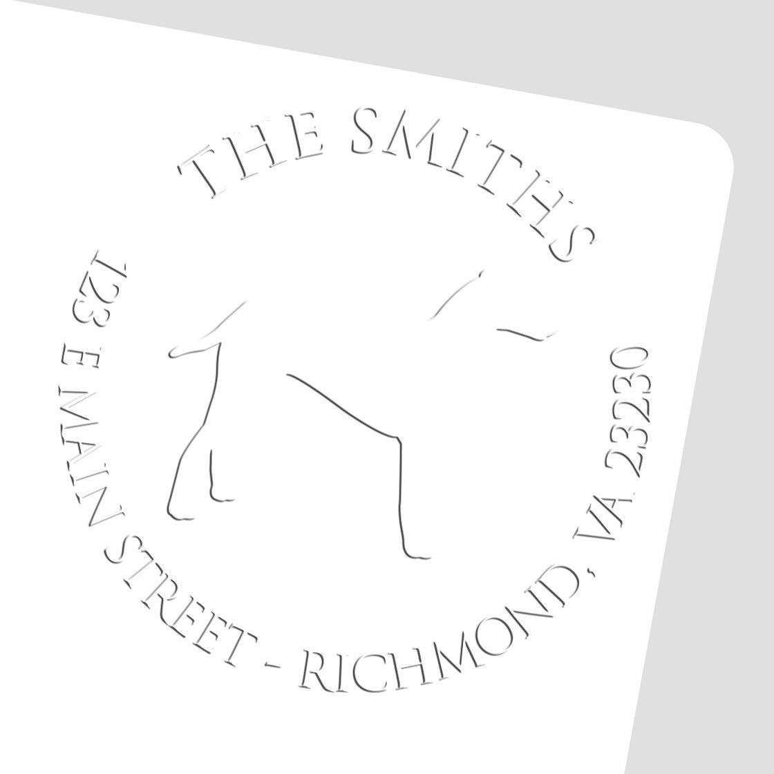 Dalmatian Dog Silhouette Customized New Address Embossed Stamp - Engineer Seal Stamps