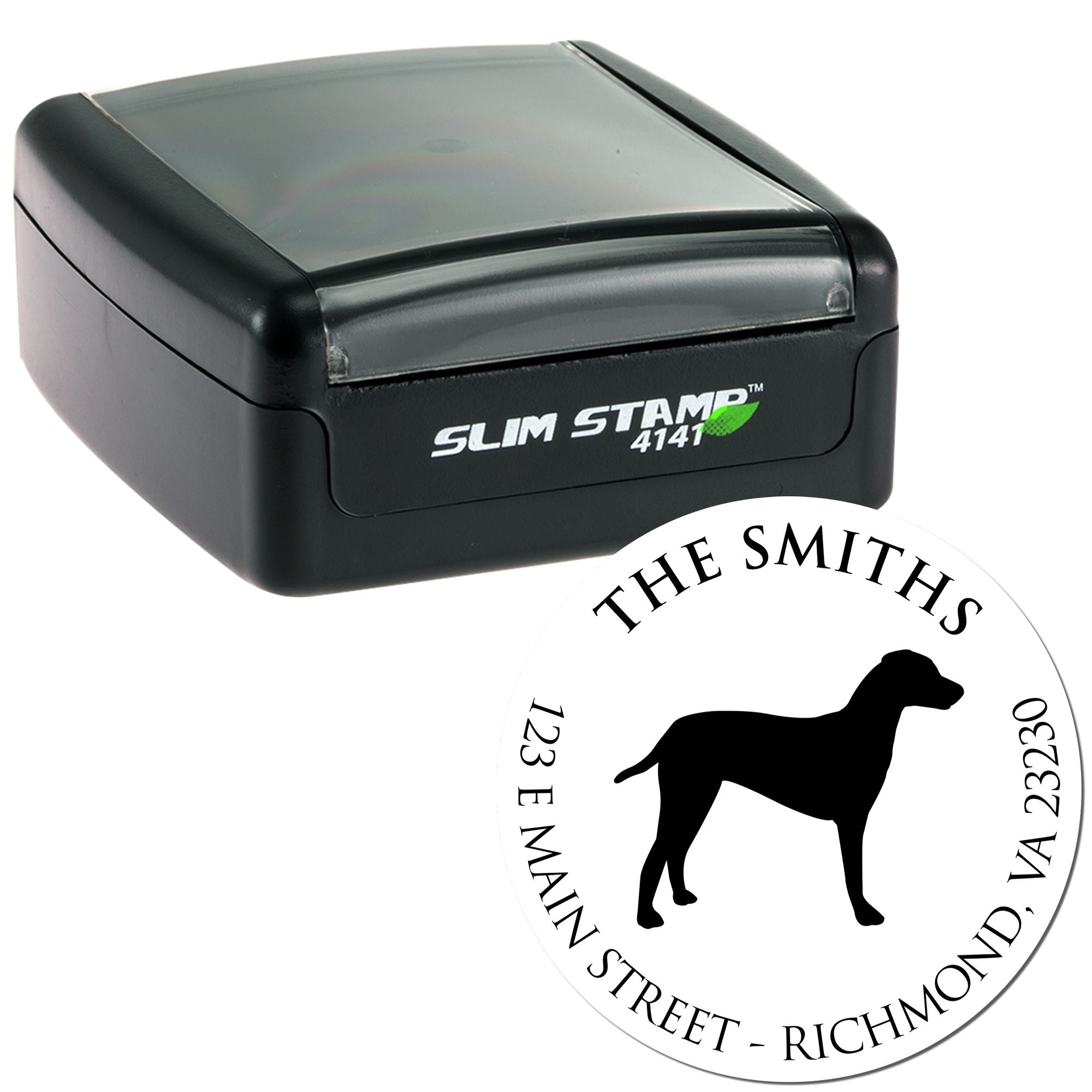 Slim Pre-Inked Dalmatian Personalized New Address Stamper - Engineer Seal Stamps