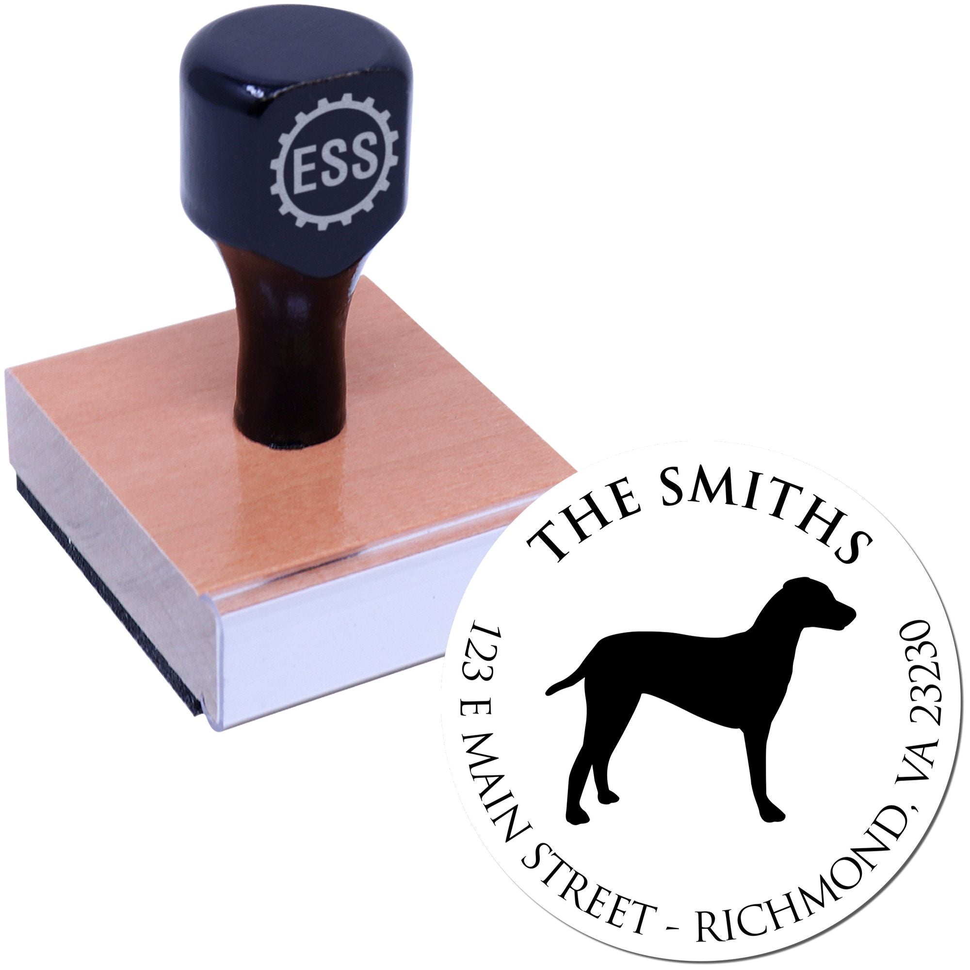 Wood Handle Dalmatian Custom Made Mail Stamp for Envelopes - Engineer Seal Stamps