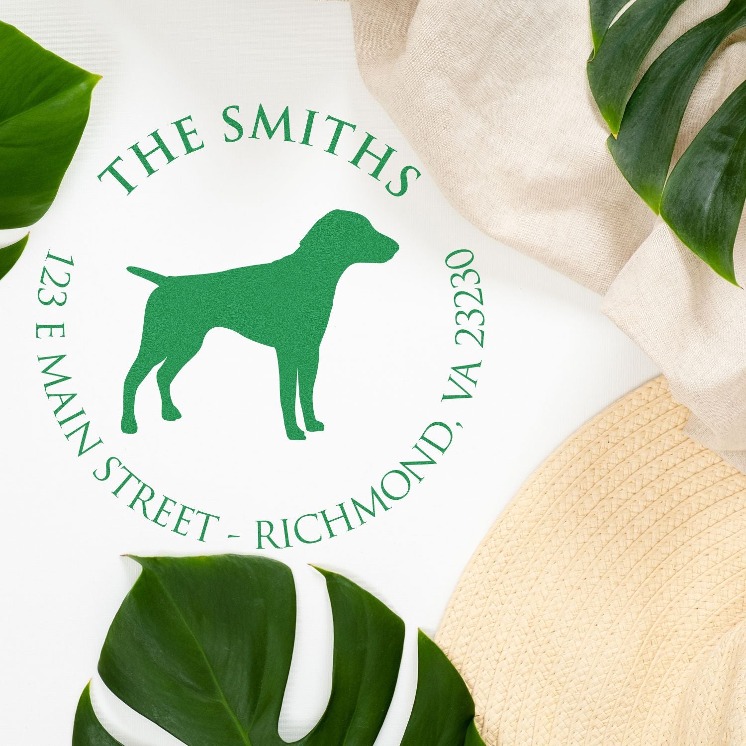 Slim Pre-Inked German Shorthaired Pointer Personalized New Home Address Rubber Stamp - Engineer Seal Stamps