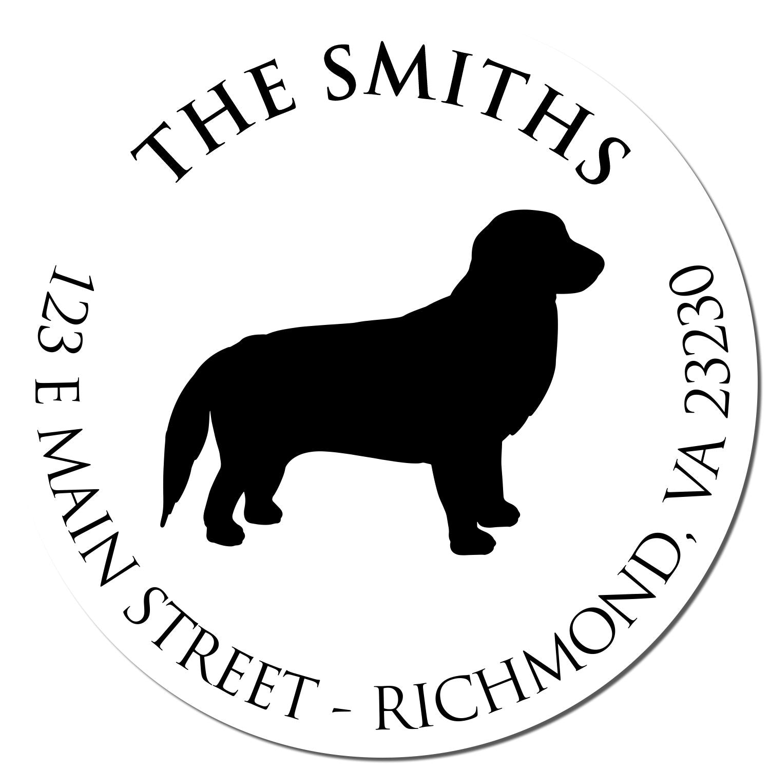 Wood Handle Golden Retriever Custom Made Mailing Address Rubber Stamp - Engineer Seal Stamps