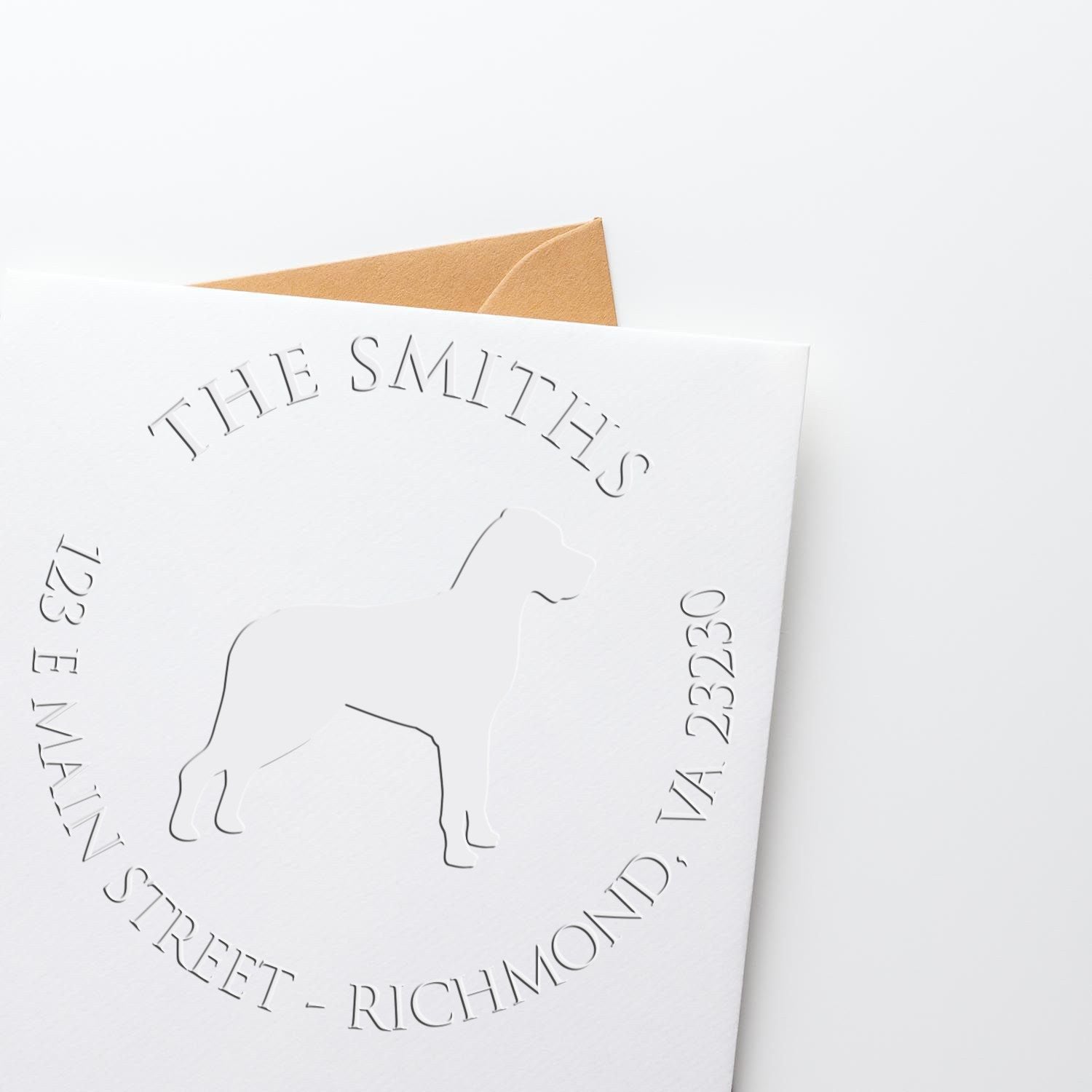 Personalizable Mailing Address Embossing Stamp with Great Dane Dog