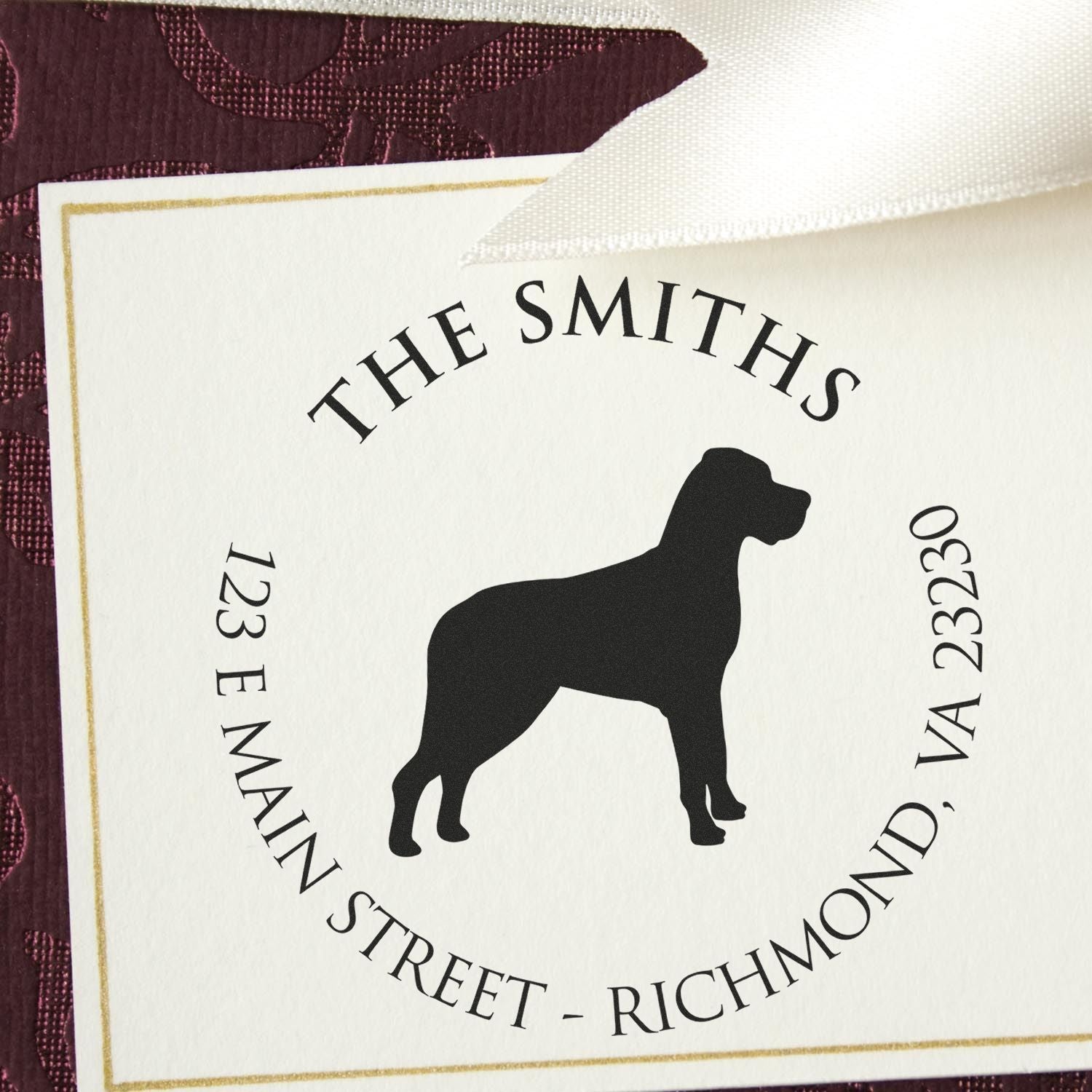 Slim Pre-Inked Great Dane Personalized New Home Address Stamp for Envelopes - Engineer Seal Stamps