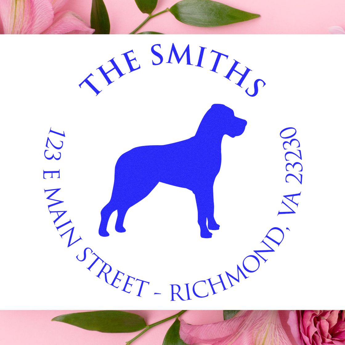 PSI Pre-Inked Great Dane Made-to-Order Home Address Stamp for Envelopes - Engineer Seal Stamps