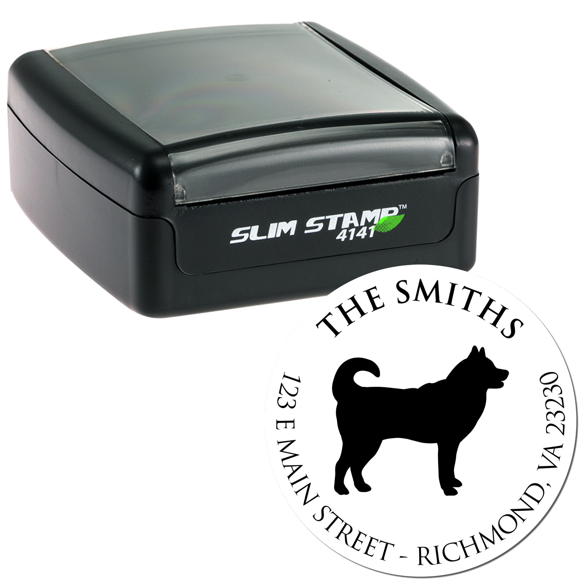 Slim Pre-Inked Husky Personalized New Home Address Stamper - Engineer Seal Stamps
