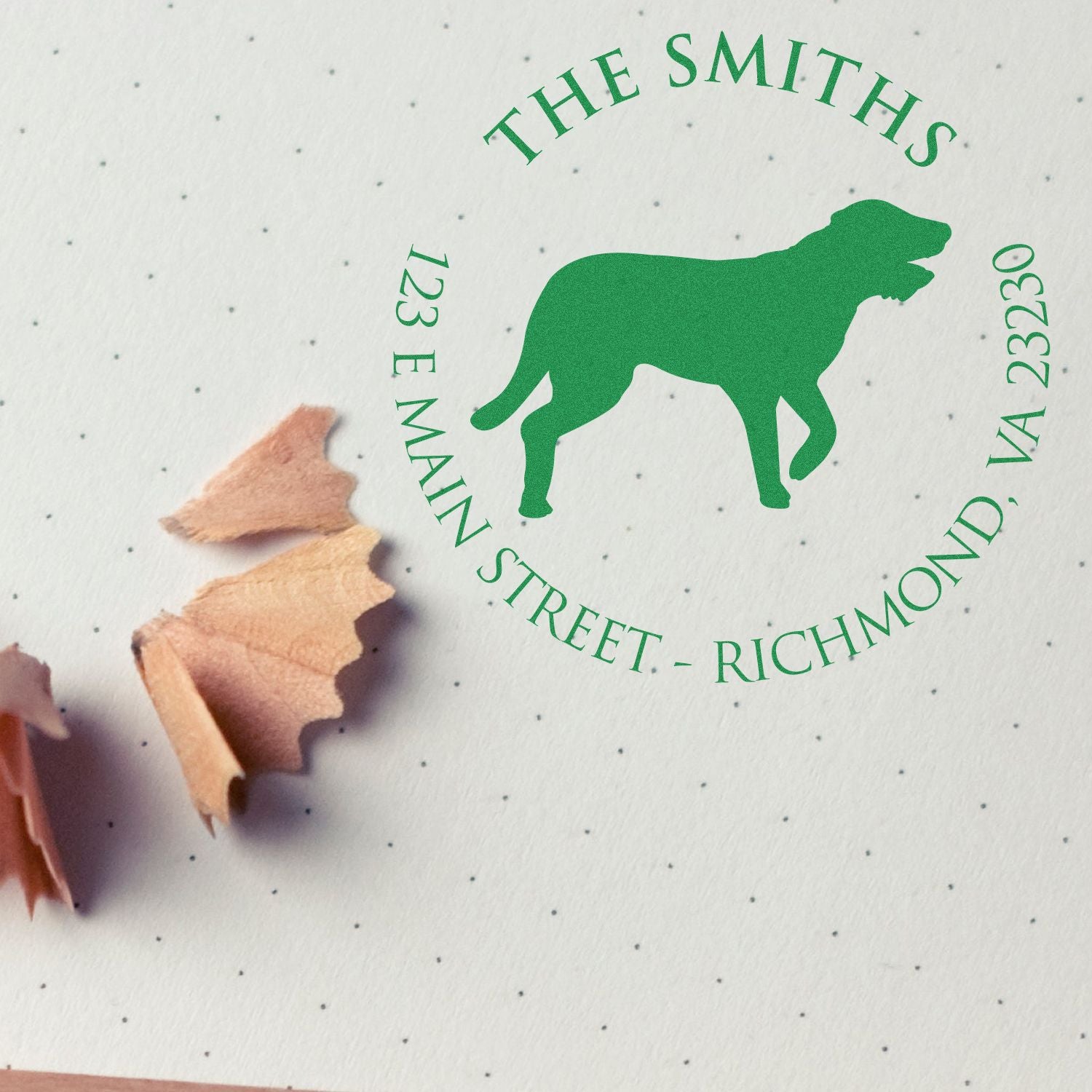 Slim Pre-Inked Irish Wolfhound Personalized Pet Address Rubber Stamp - Engineer Seal Stamps