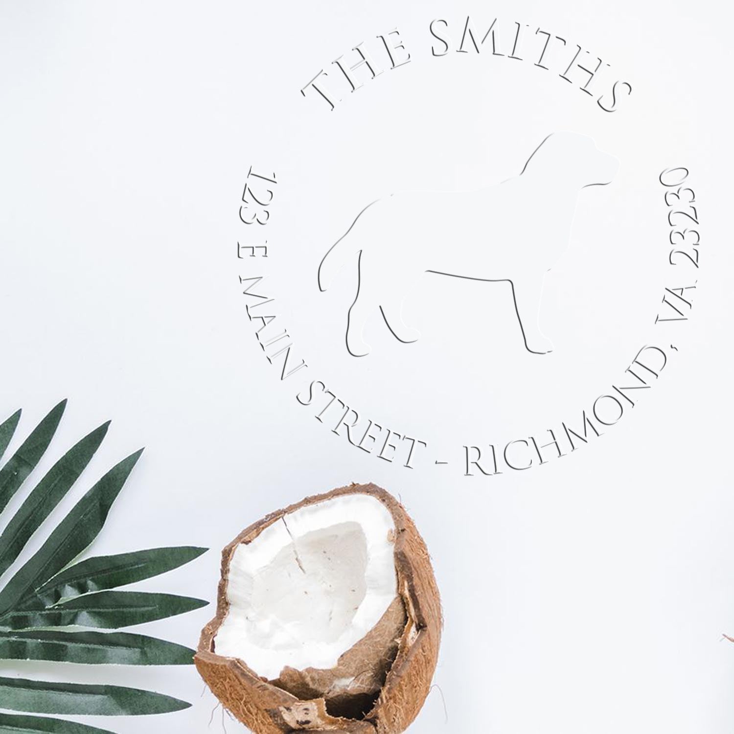 Labrador Dog Silhouette Customized Mailing Address Embossing Seal - Engineer Seal Stamps