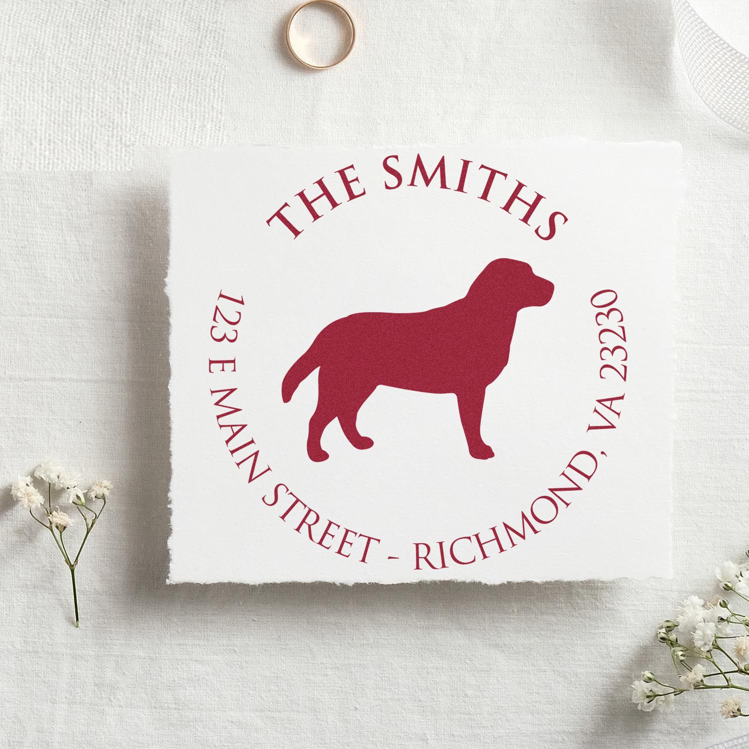 PSI Pre-Inked Labrador Made-to-Order Home Address Stamper - Engineer Seal Stamps