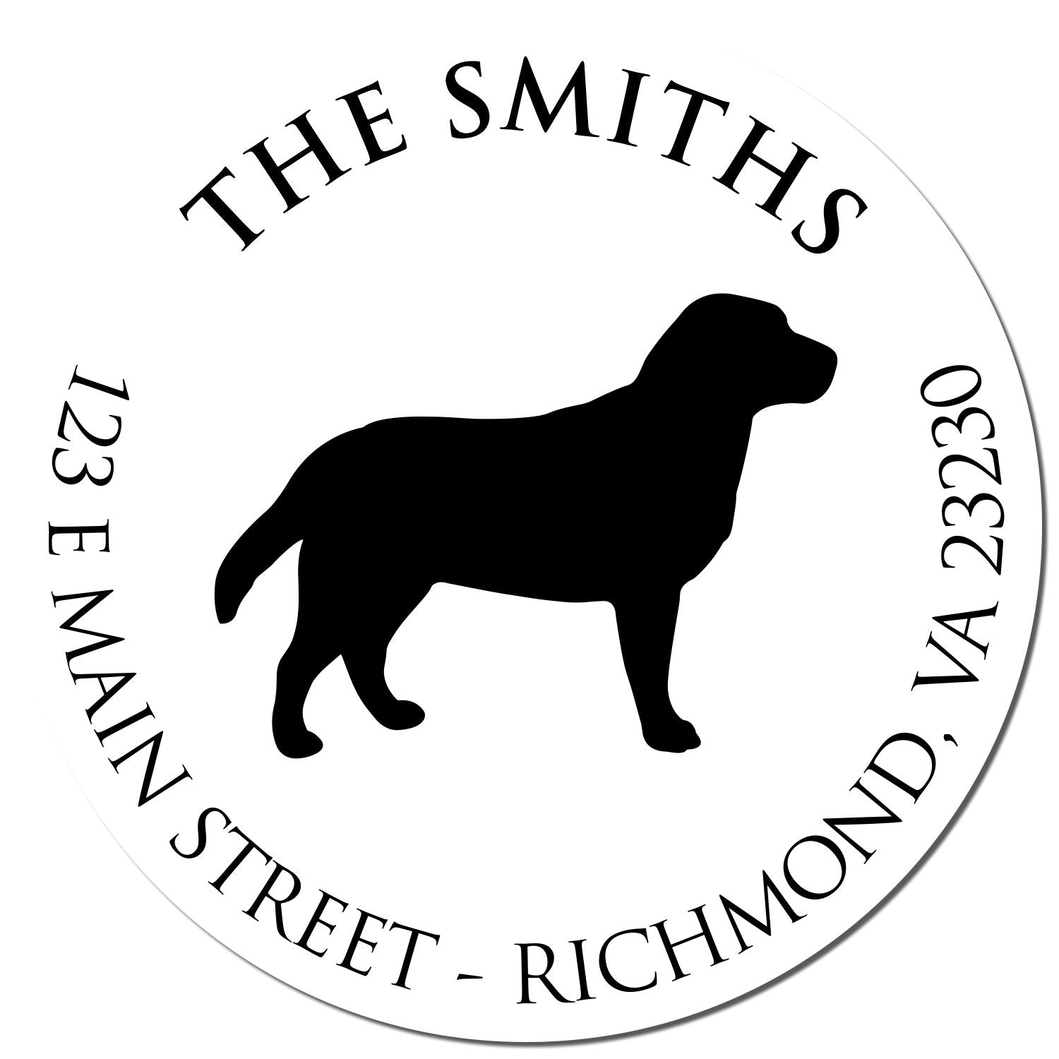 Wood Handle Labrador Custom Made Mailing Address Stamp for Envelopes - Engineer Seal Stamps