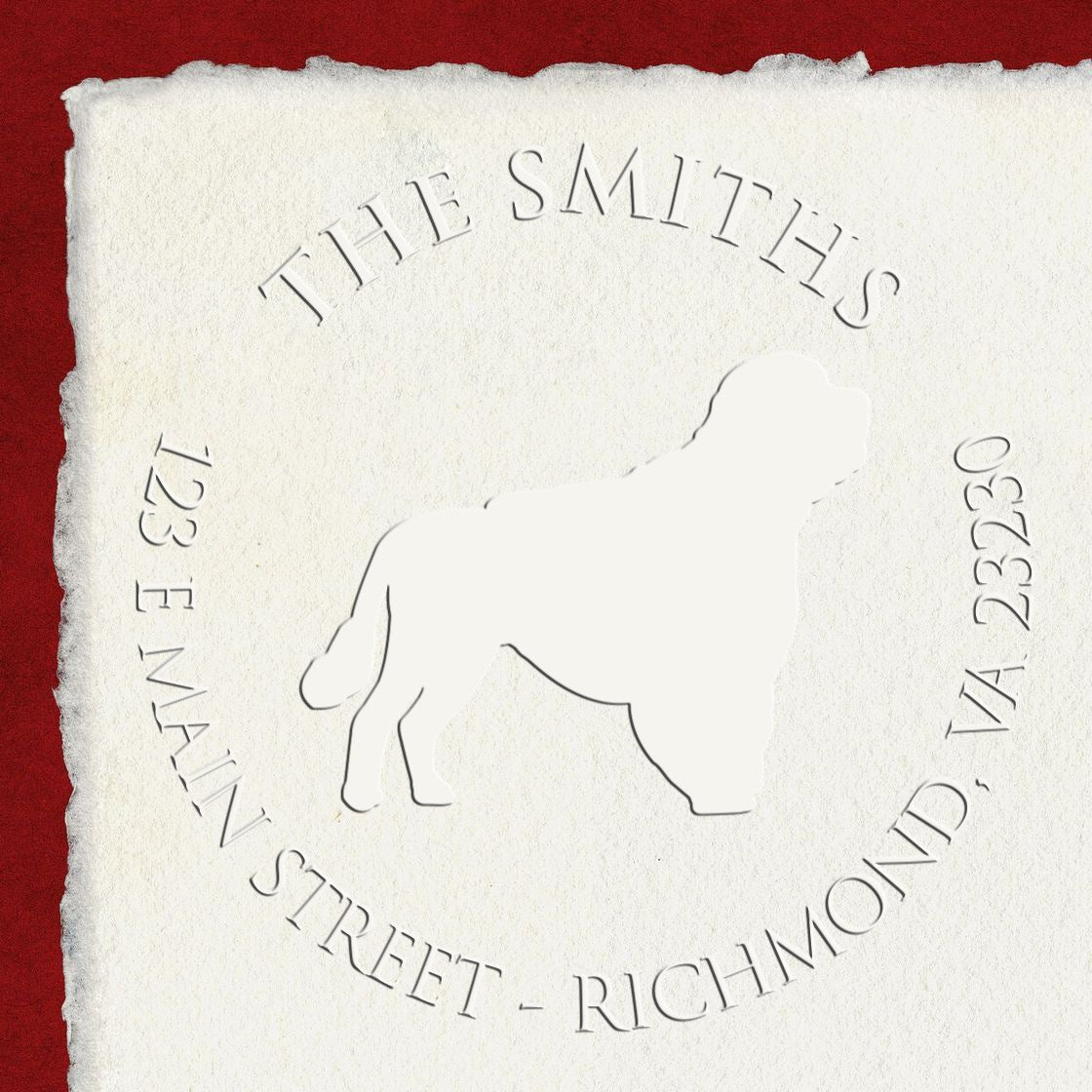 Portuguese Water Dog Silhouette Custom-Made Return Seal - Engineer Seal Stamps