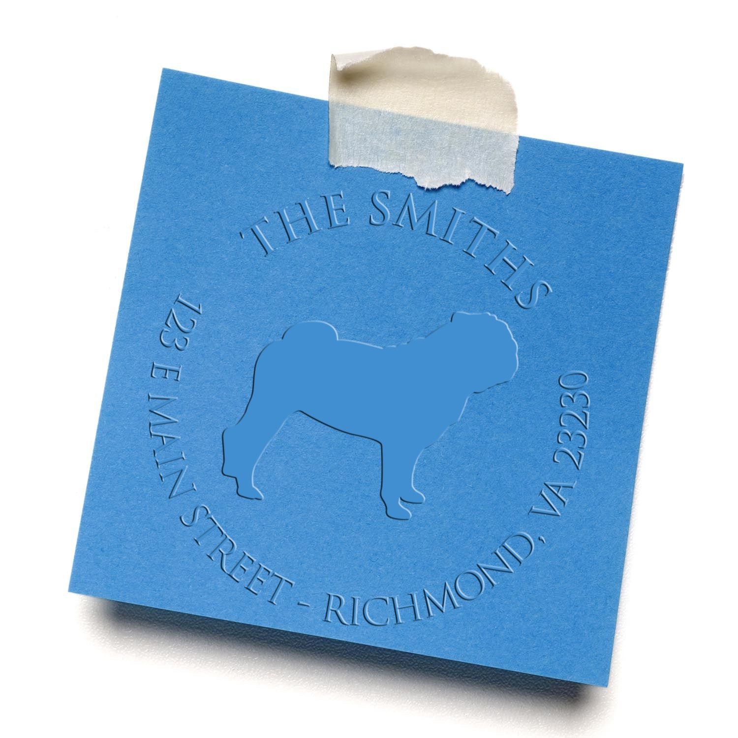 Personalizable Return Seal Embosser with Pug Dog
