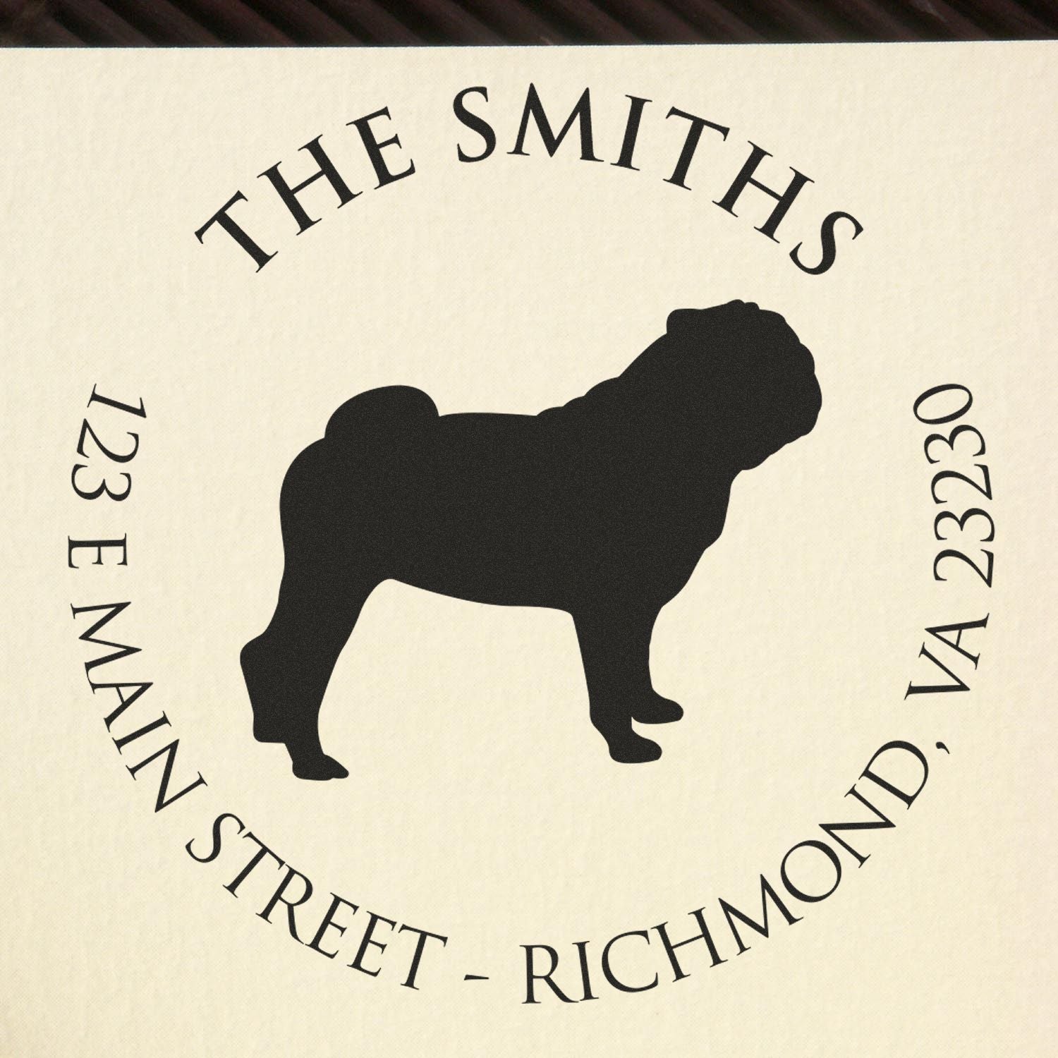 PSI Pre-Inked Pug Made-to-Order House Address Stamp for Envelopes - Engineer Seal Stamps
