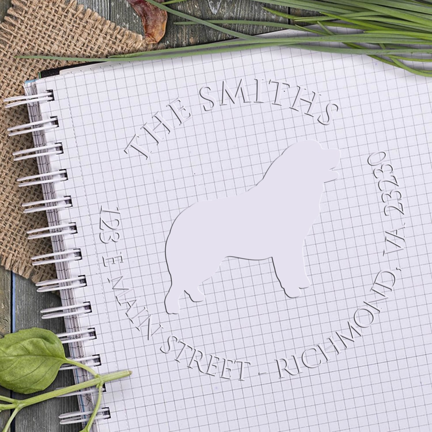 Personalizable Return Seal with Pyrenean Mountain Dog