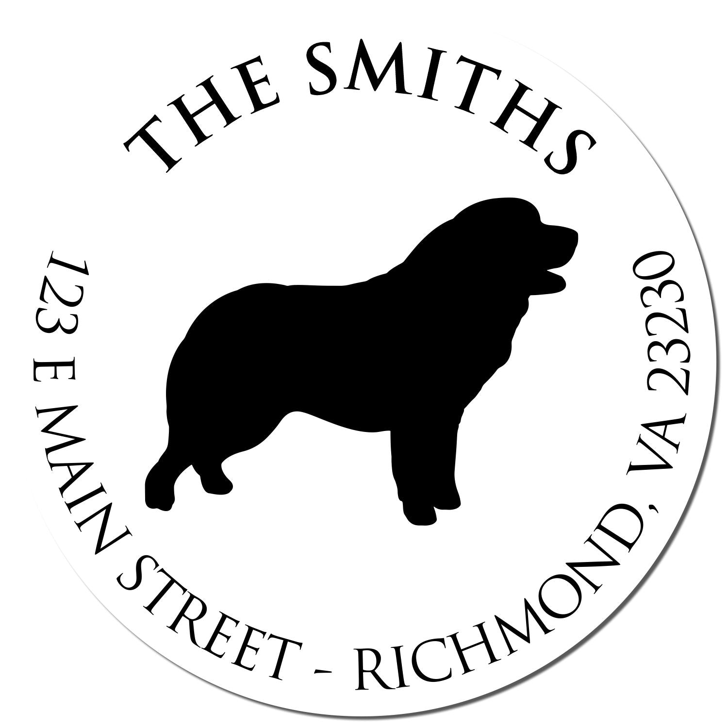 PSI Pre-Inked Pyrenean Mountain Dog Made-to-Order House Address Stamper - Engineer Seal Stamps