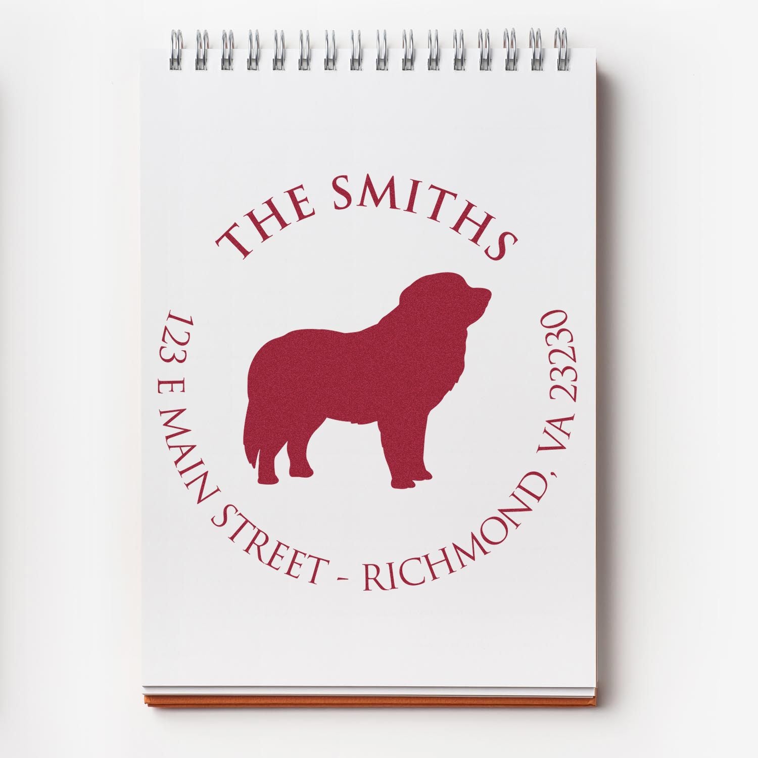 Wood Handle Pyrenees Custom Made Mailing Label Stamp for Envelopes - Engineer Seal Stamps