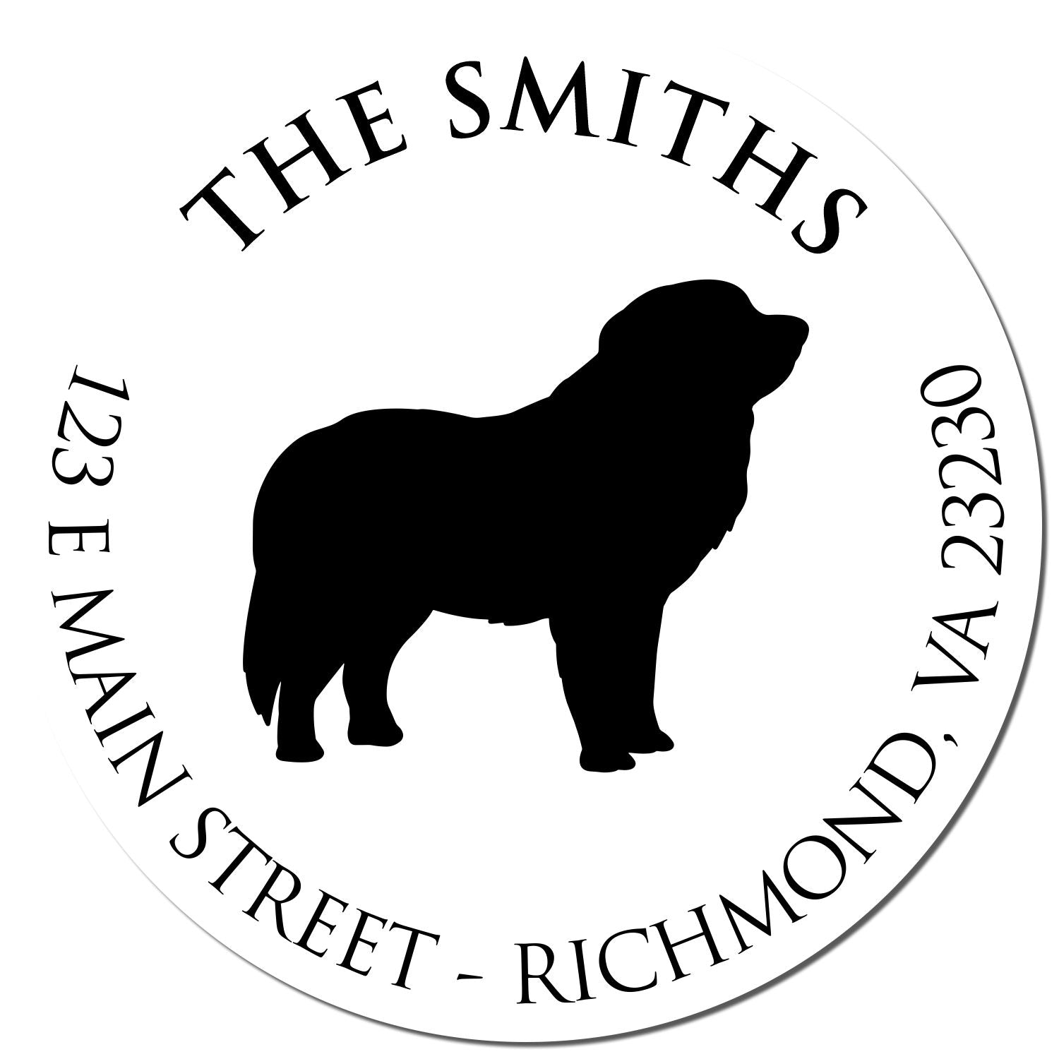 Wood Handle Pyrenees Custom Made Mailing Label Stamp for Envelopes - Engineer Seal Stamps