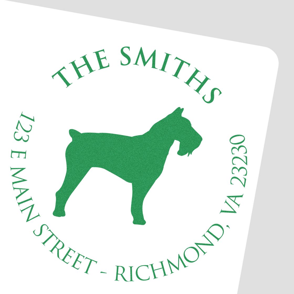 Wood Handle Schnauzer Custom Made Mailing Label Stamper - Engineer Seal Stamps