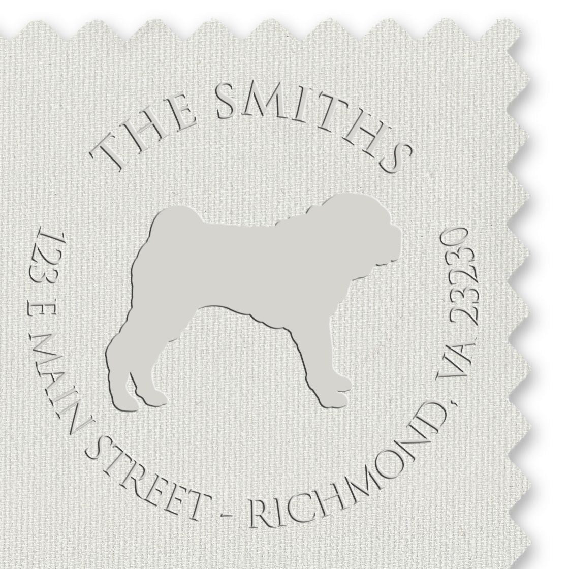 Shar Pei Silhouette Custom-Made Return Embossed Seal - Engineer Seal Stamps