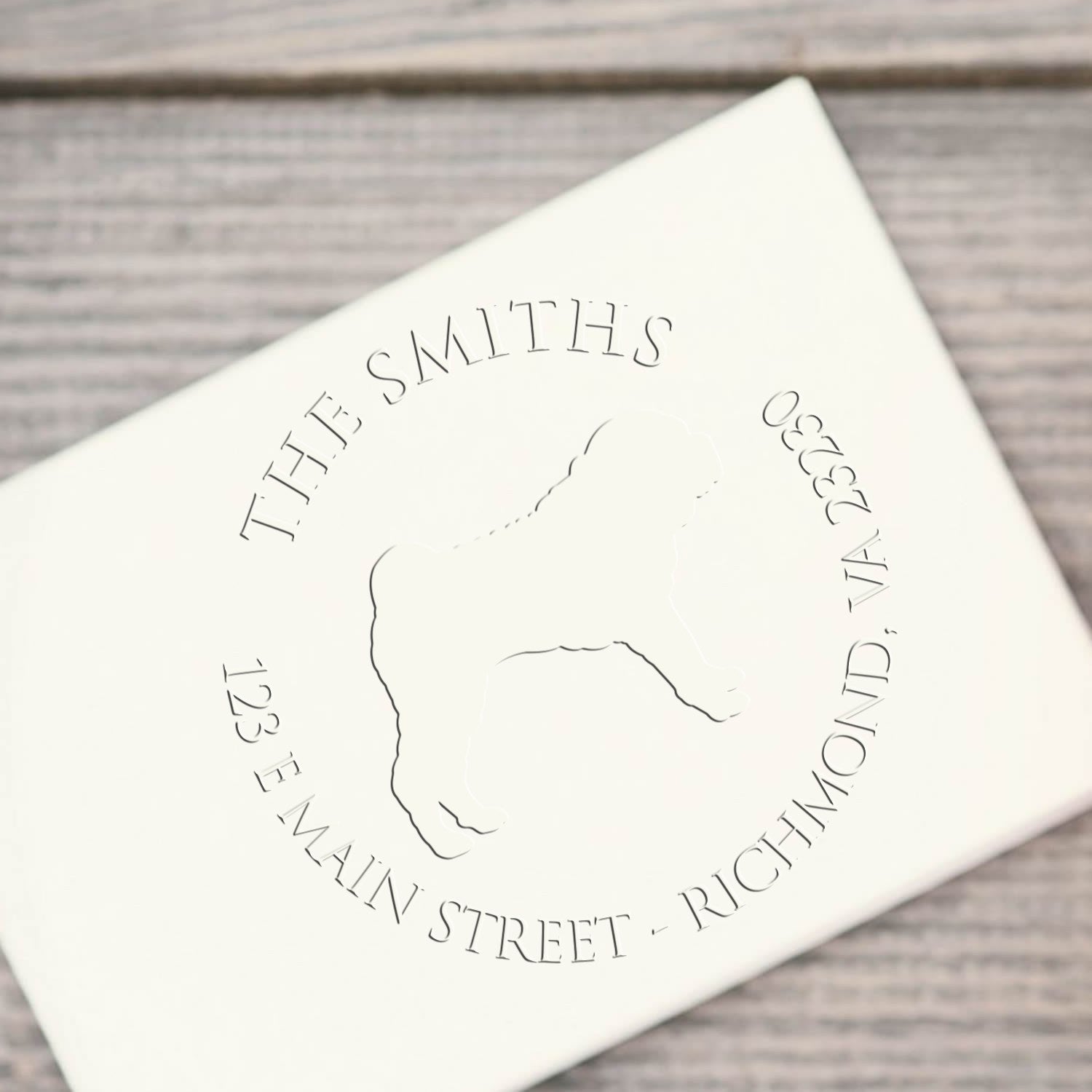 Personalizable Return Seal Stamp with Shar Pei Dog