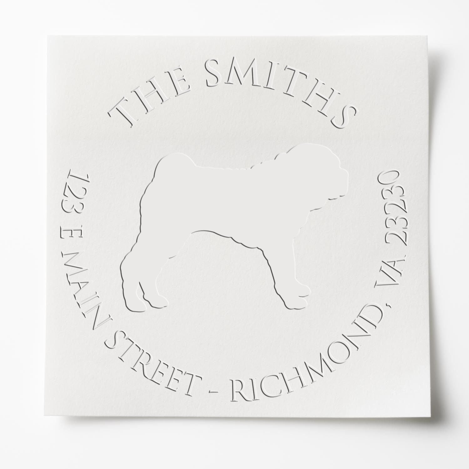 Personalizable Return Seal Stamp with Shar Pei Dog