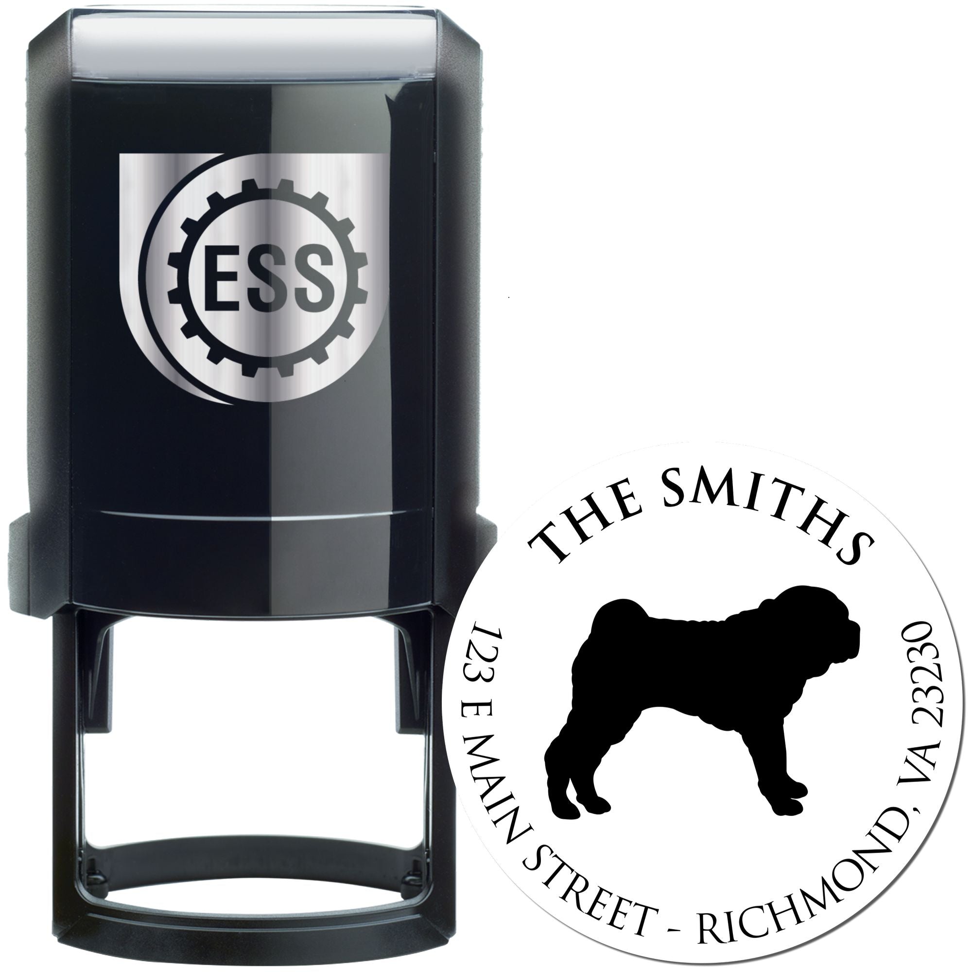 Self-Inking Shar Pei Customized Return Address Stamper - Engineer Seal Stamps