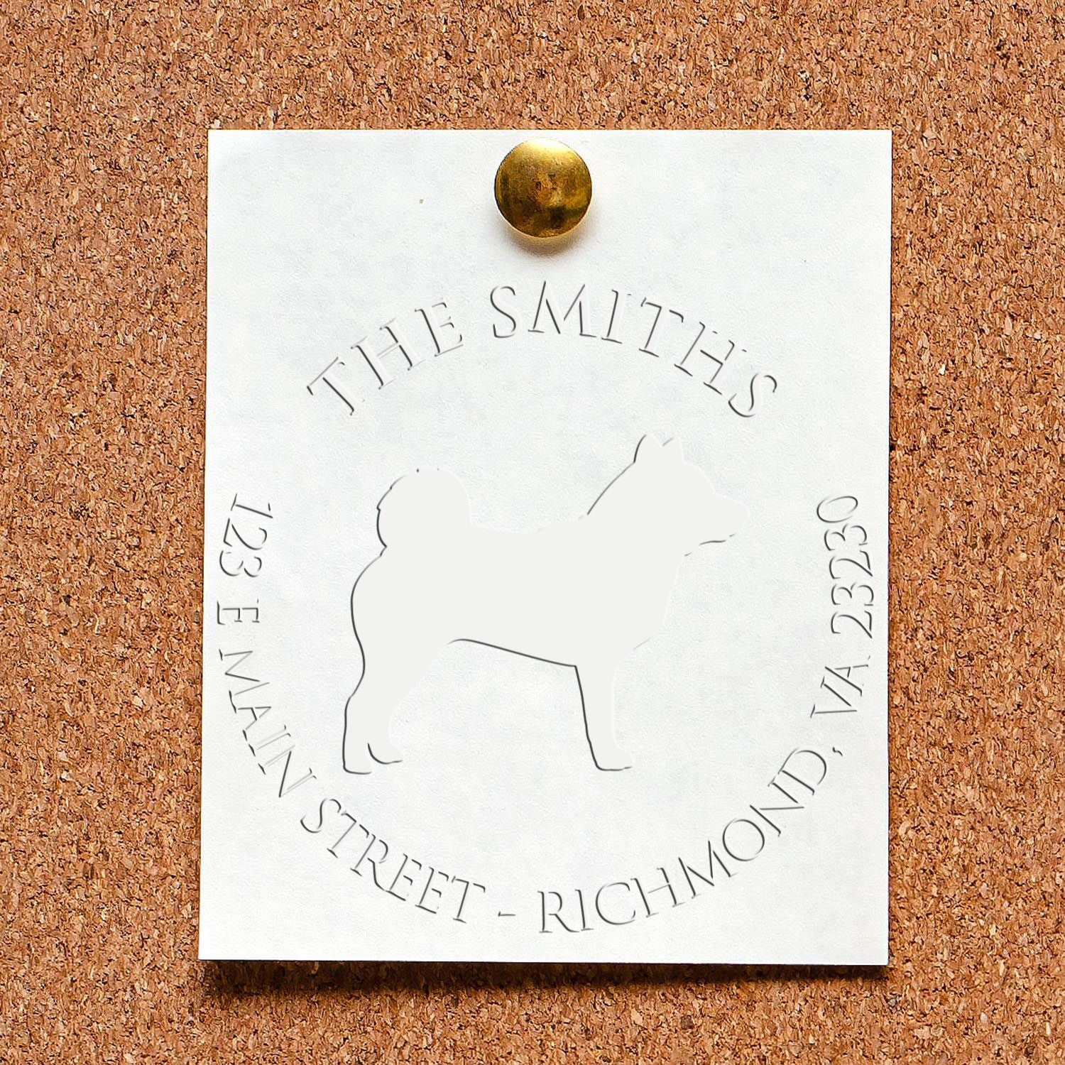 Shiba Inu Silhouette Made-to-Order Mailing Embosser Seal - Engineer Seal Stamps